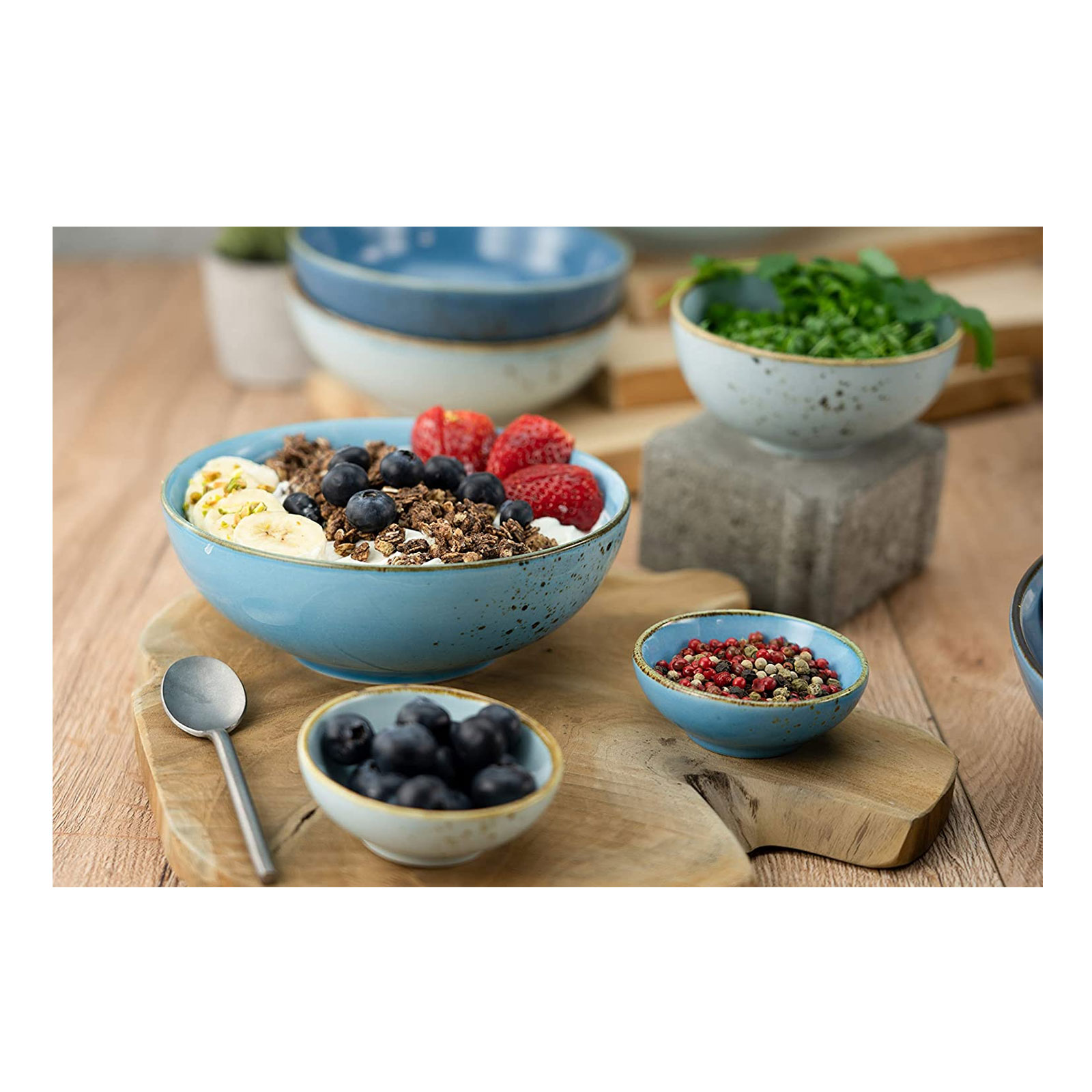 CreaTable, 23432, Serie Nature Collection Aqua - Poke Bowl, Geschirrset, Bowl-Set 4 teilig