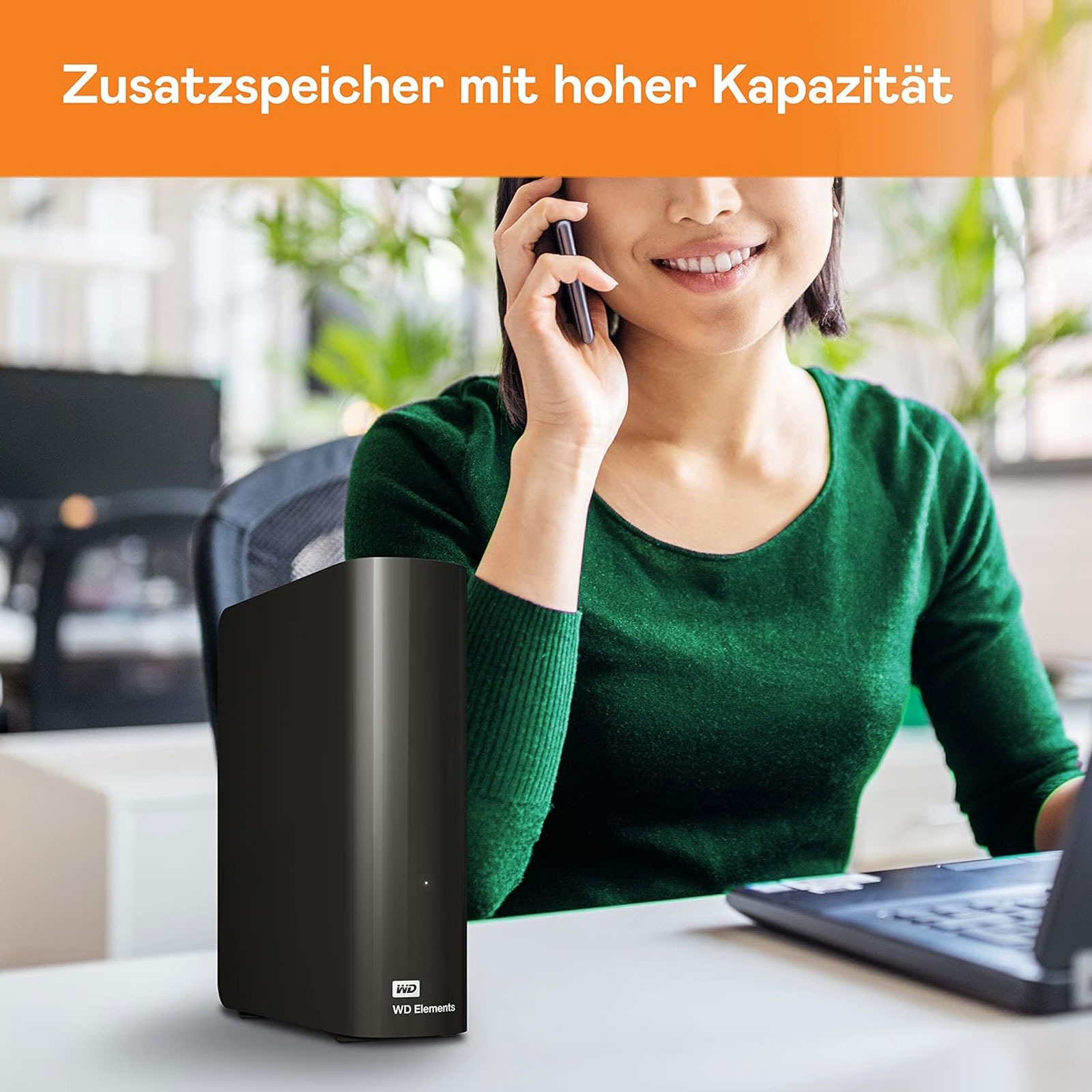 WD (Western Digital) Elements Desktop 4 TB schwarz Externe HDD-Festplatte