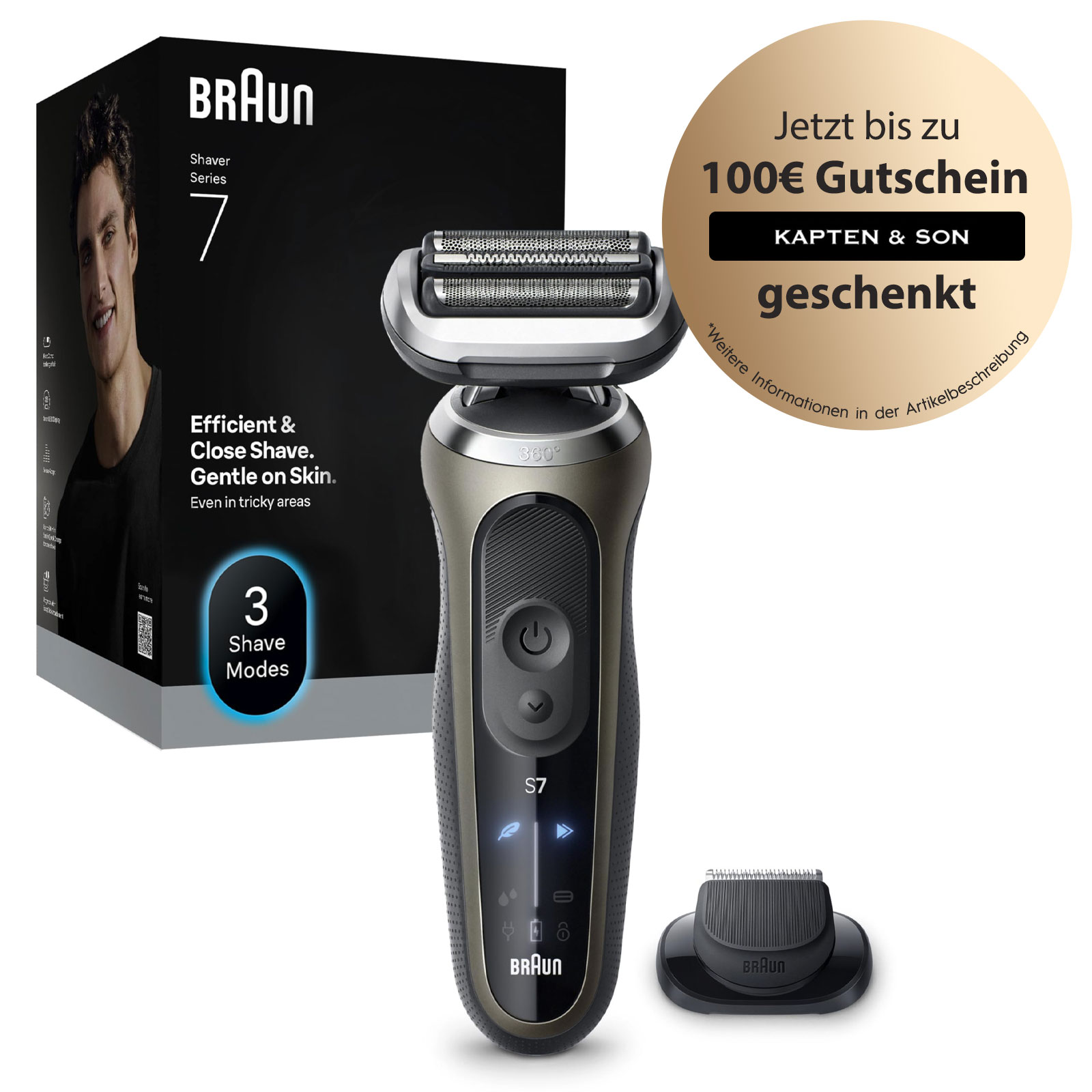 BRAUN Series 7 Elektrorasierer 72-C1200s Herrenrasierer Präzisionstrimmer Rasur