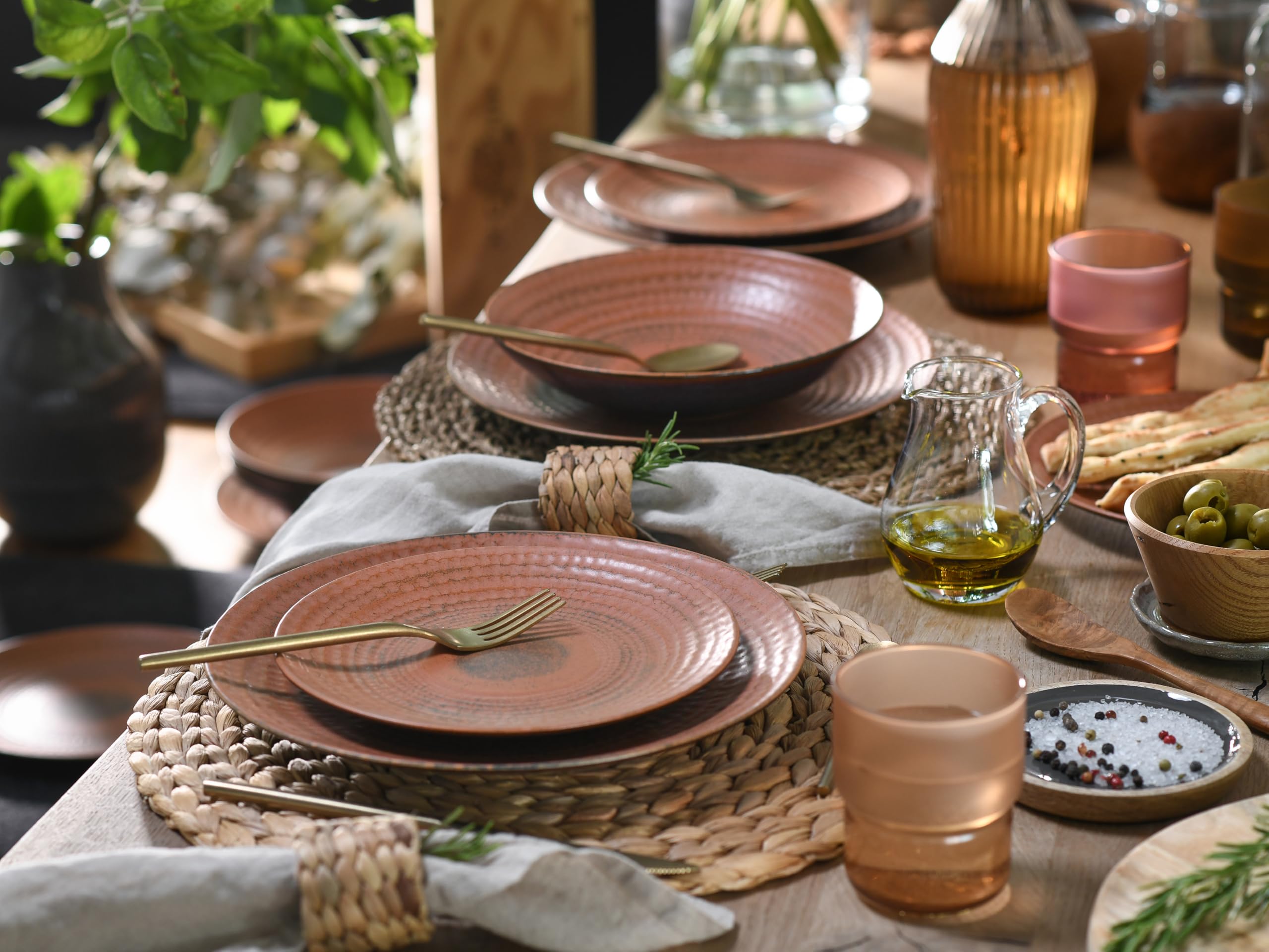 CreaTable, 24857, Serie Neapel Terra, 16-teiliges Geschirrset für 4 Personen