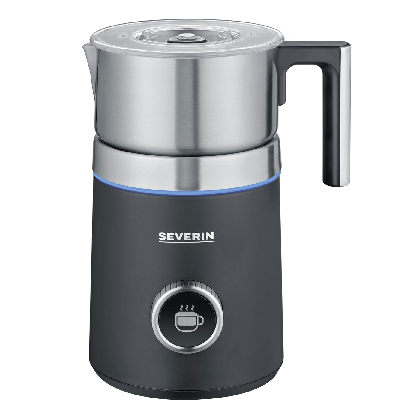 Severin SM 3587 Induktions-Milchaufschäumer Spuma 700 plus Edelstahl-gebürstet-schwarz-matt