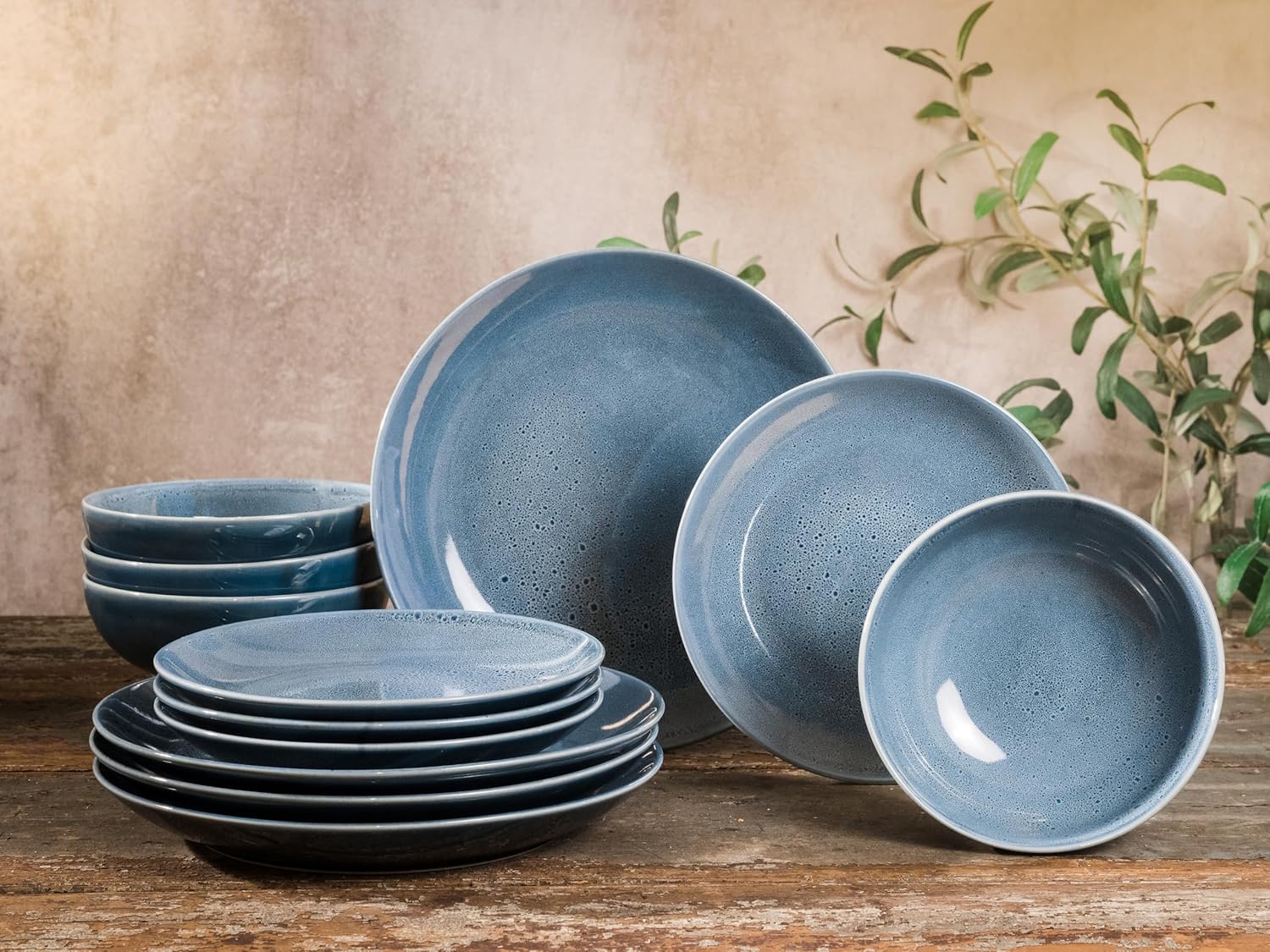 CreaTable, 23672, Serie Reactive BLUE, Geschirrset, Teller Set 12 teilig CreaTable, 23672, Serie Reactive BLUE, Geschirrset, Teller Set 12 teilig