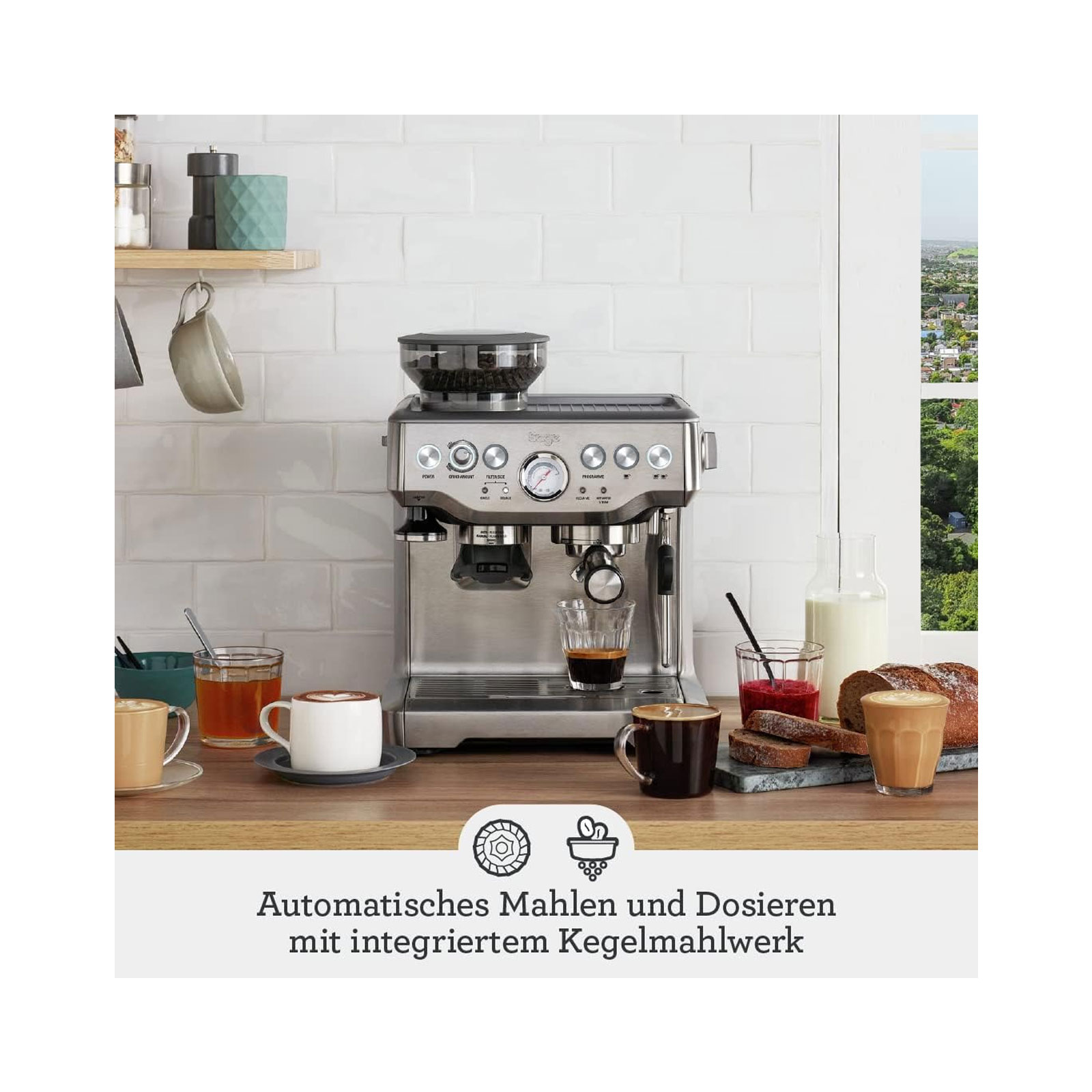 Sage SES875BSS  the Barista Express Siebträger-Espressomaschine