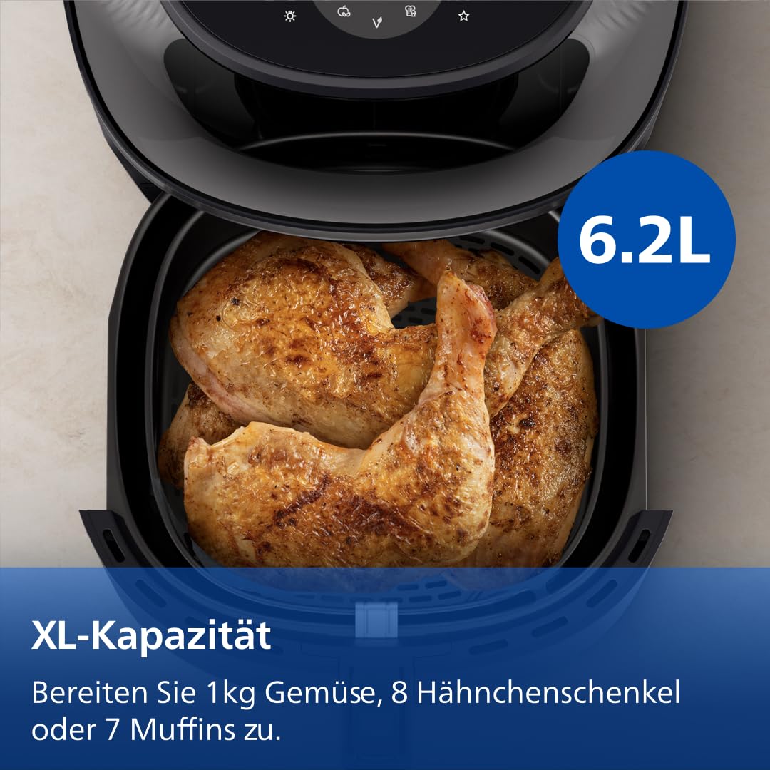 Philips Airfryer 3000 Series – Premium 6.2 L Heißluftfritteuse mit Sichtfenster