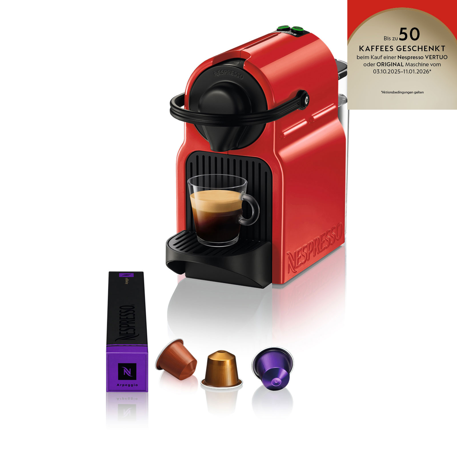 Krups XN 1005 Inissia Nespressoautomat rot