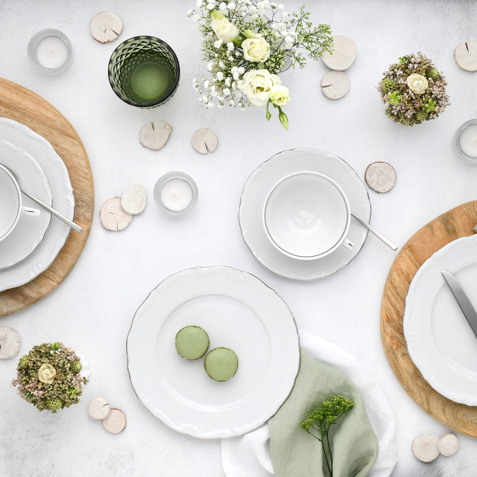 CreaTable, 24322, Serie Maria Theresia Platin, Kaffeeservice 18-teilig 