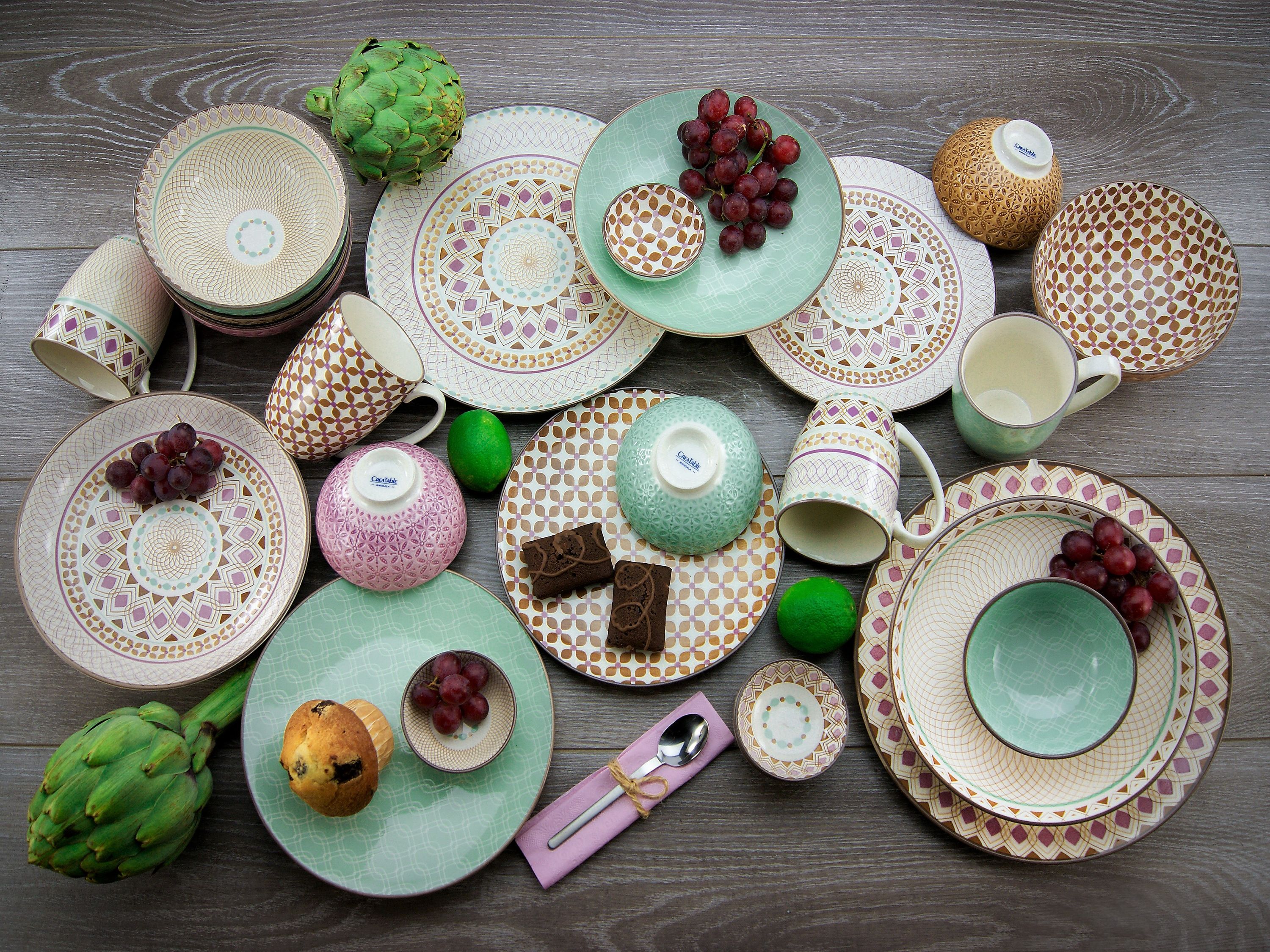 CreaTable, 20310, Serie MANDALA, Geschirrset Kombiservice 16 teilig