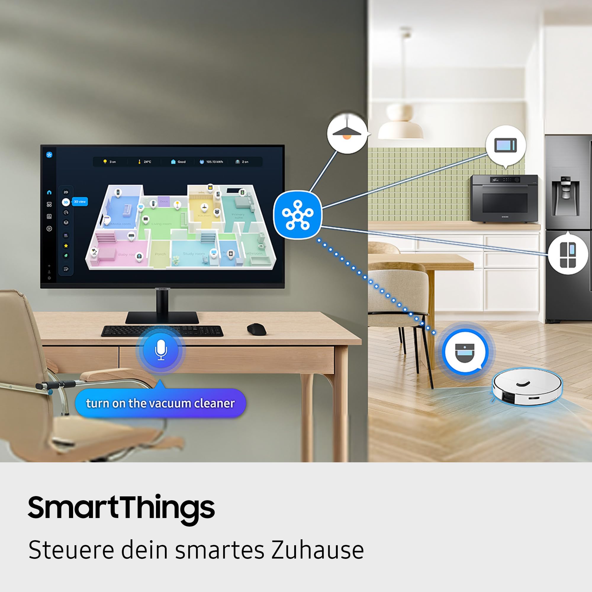 Samsung M70F 32 Zoll 4K Smart AI Monitor