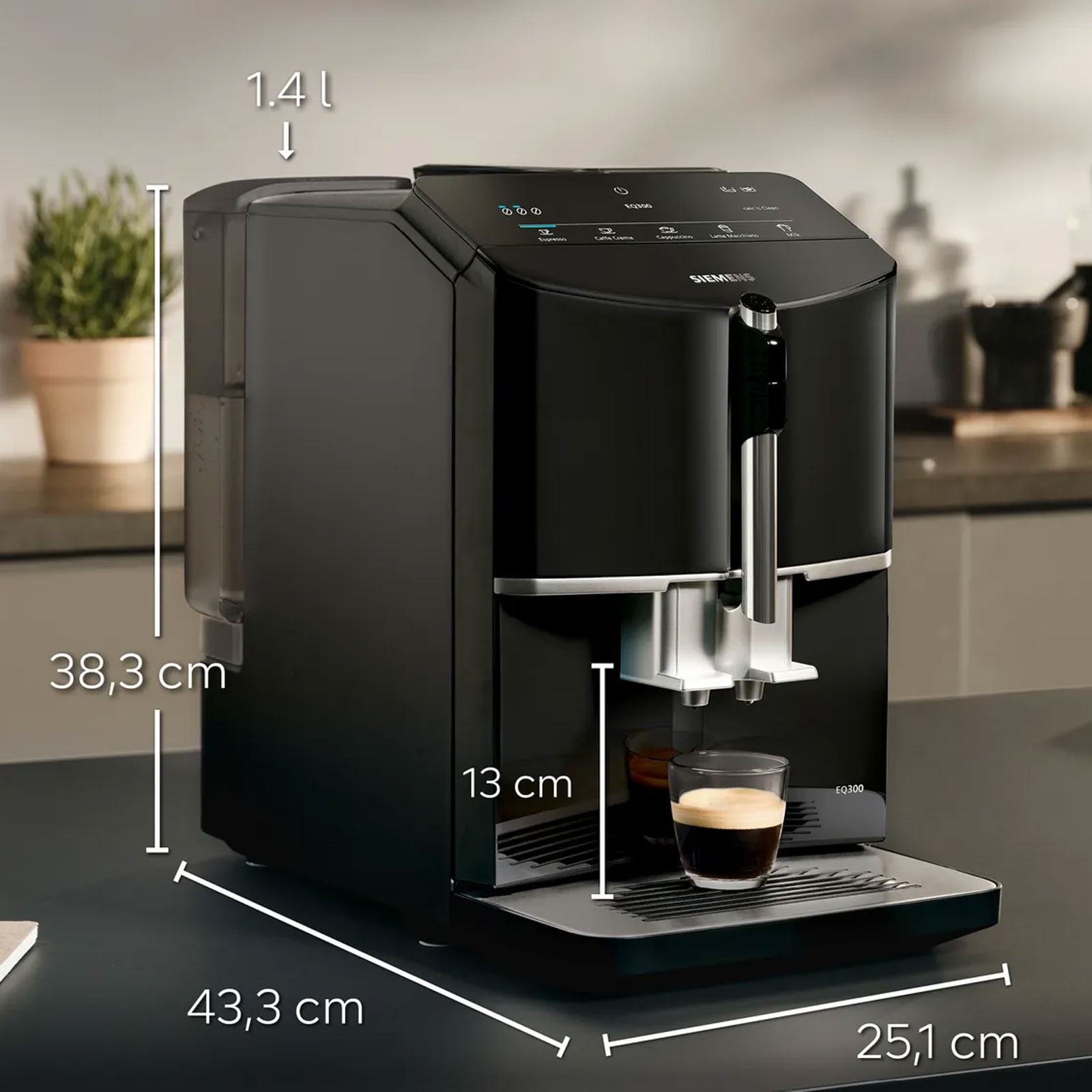 Siemens TF301E19, Kaffeevollautomat schwarz Entkalkungstabletten TZ80002A Siemens TF301E19, Kaffeevollautomat schwarz Entkalkungstabletten TZ80002A