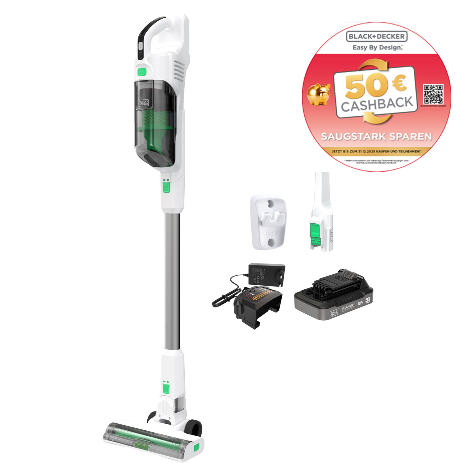 Black + Decker REVSV18D1 Akku Staubsauger LED-Bodendüse Bodensensor Black + Decker REVSV18D1 Akku Staubsauger LED-Bodendüse Bodensensor
