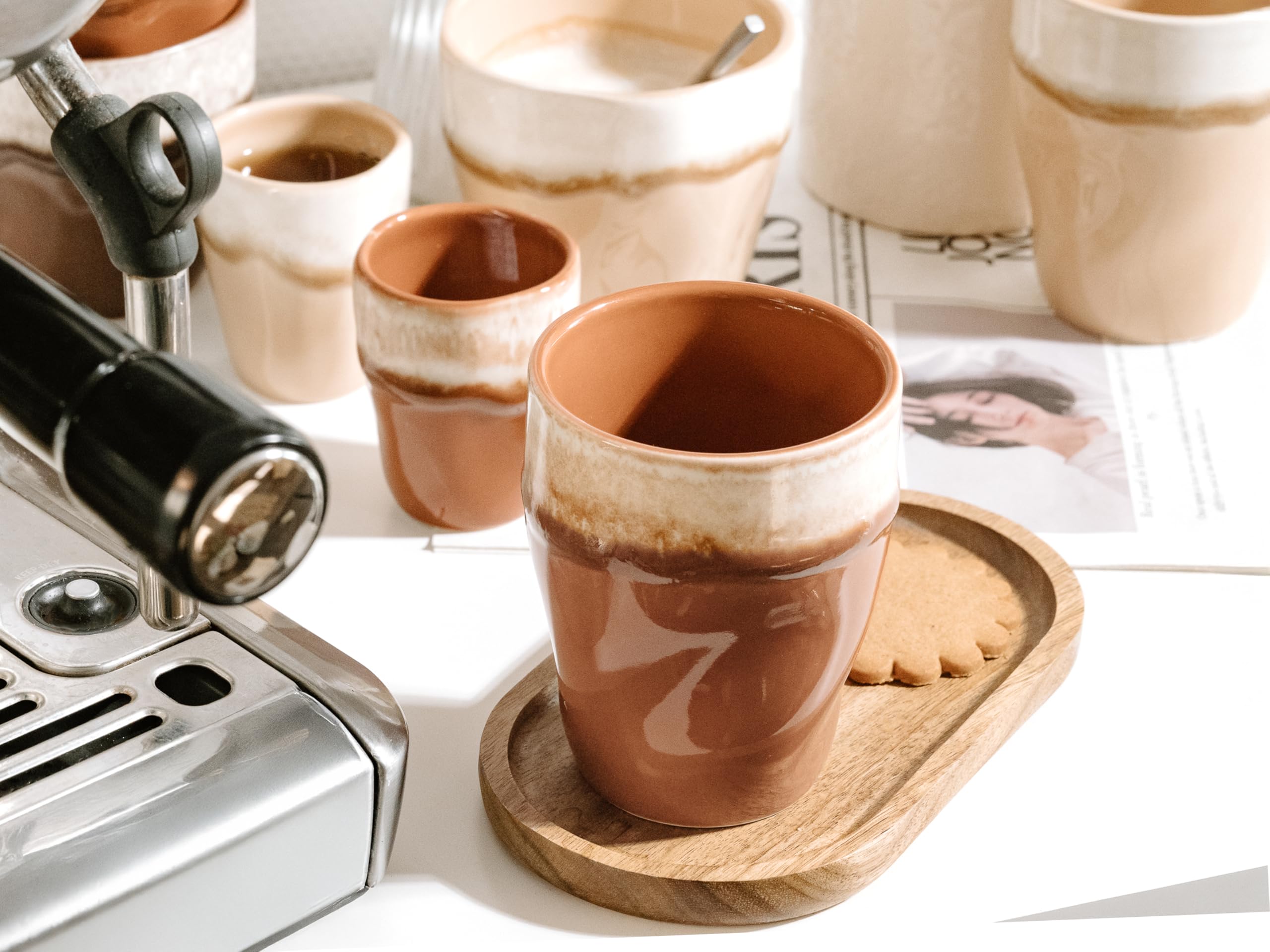Creatable, 24738, Serie Squeezy Mocha Mousse, 4-teiliges Geschirrset für 4 Pers.