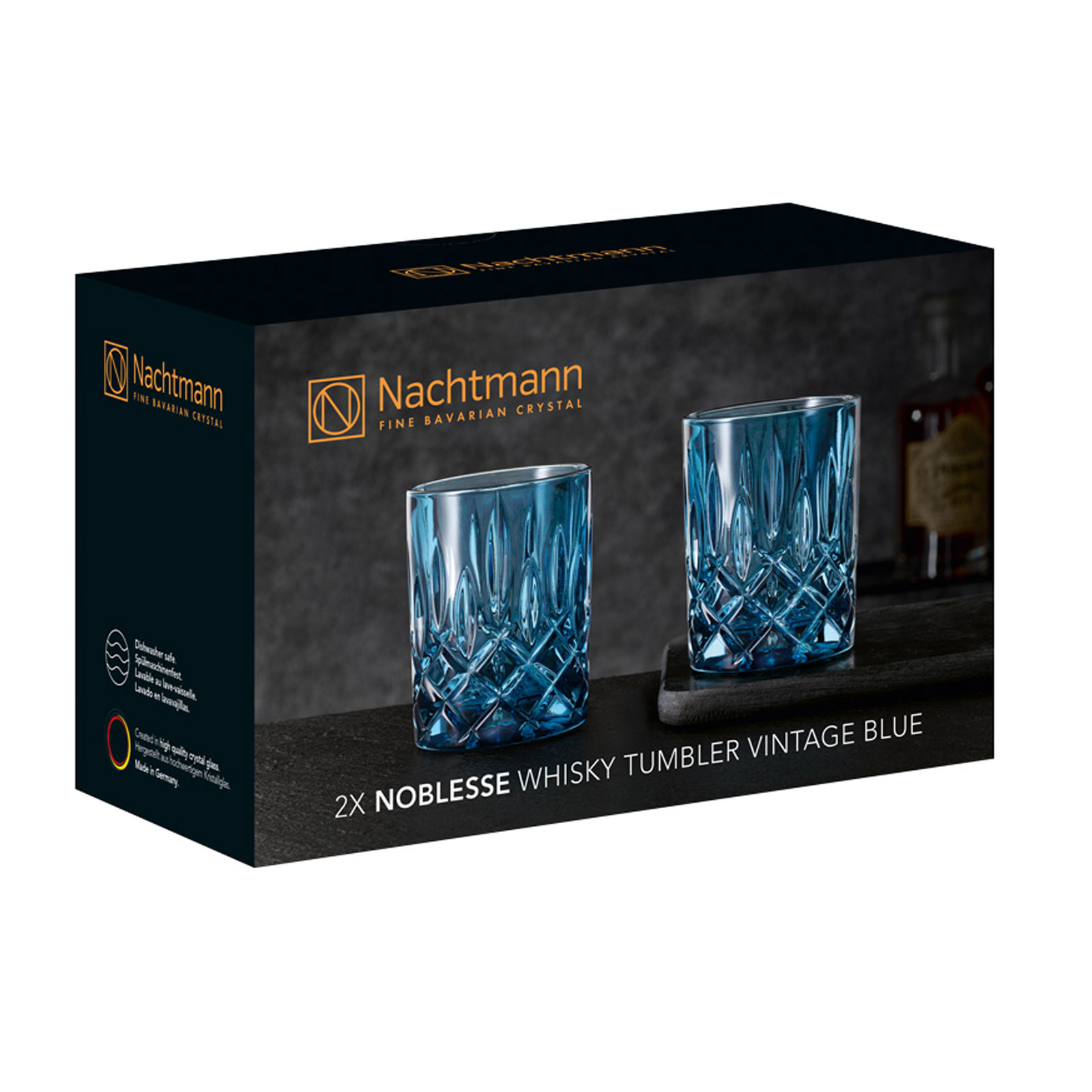 Nachtmann, 2-teiliges Whiskybecher Set, Whiskygläser, Kristallglas, 295 ml, Noblesse Vintage
