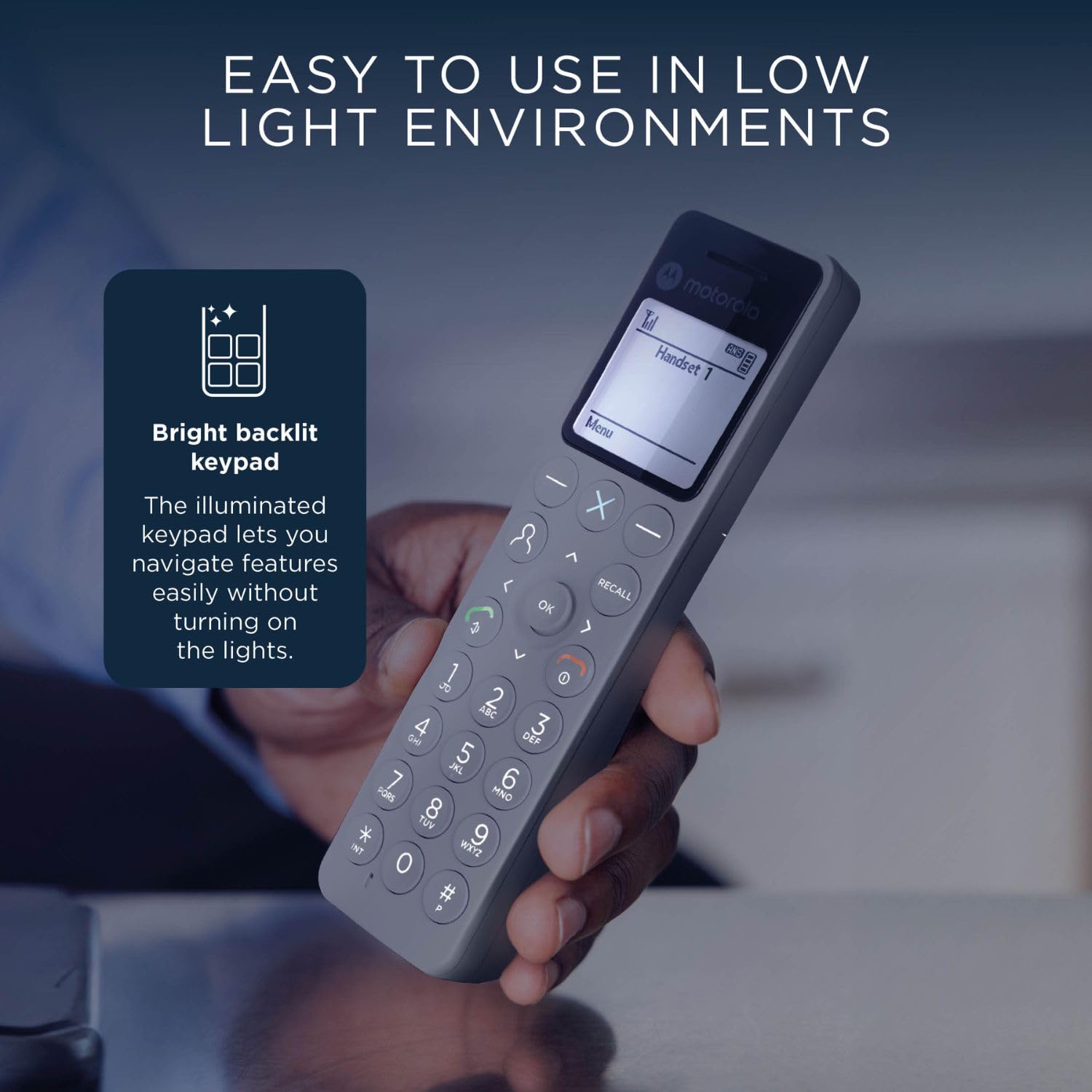 Motorola Voice Digitales kabelloses DECT DOT4-Telefon mit Anrufbeantworter