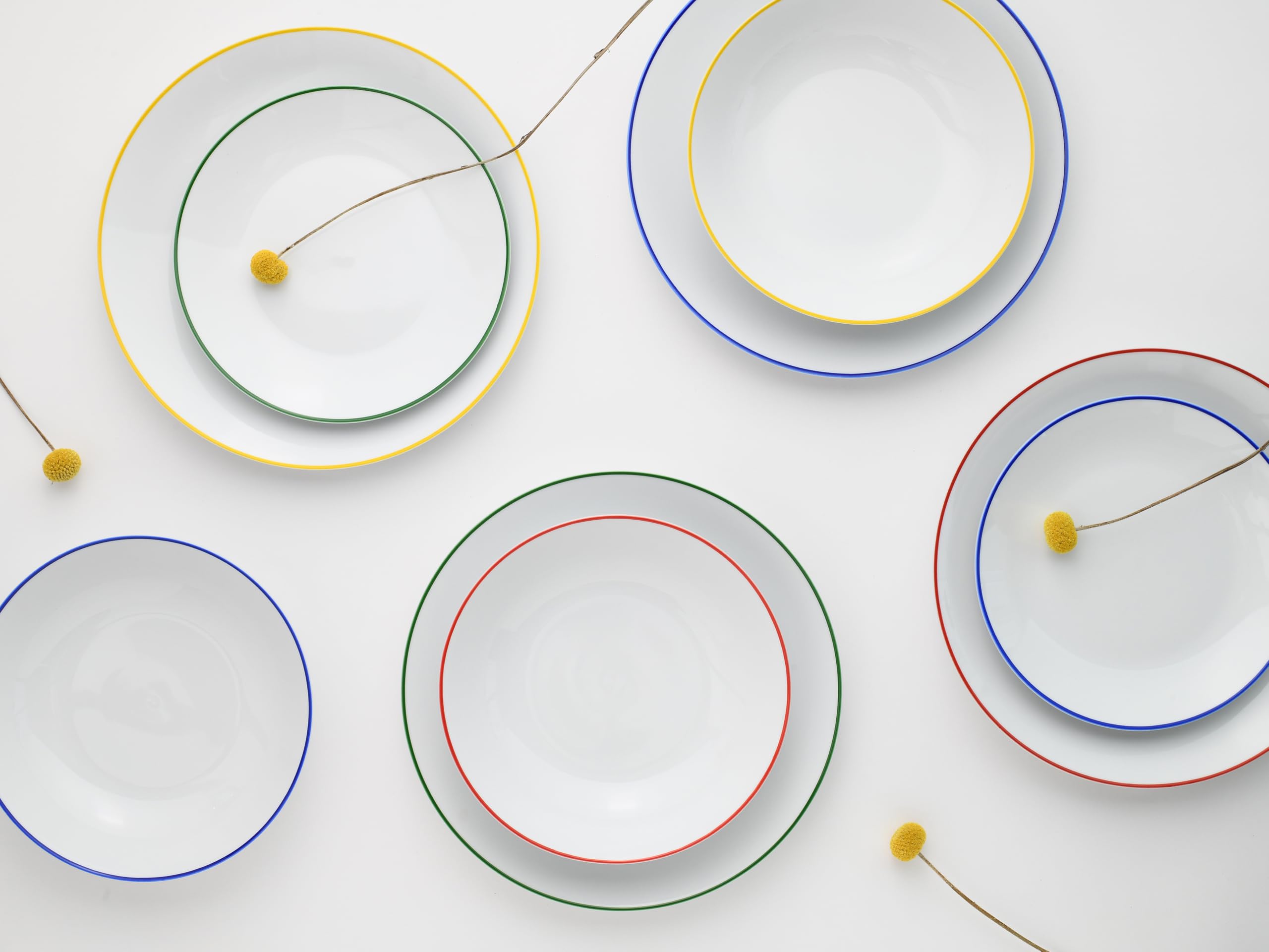 CreaTable 24057 Teller Set Serie Luna Color Line 12-tlg. 4 Personen