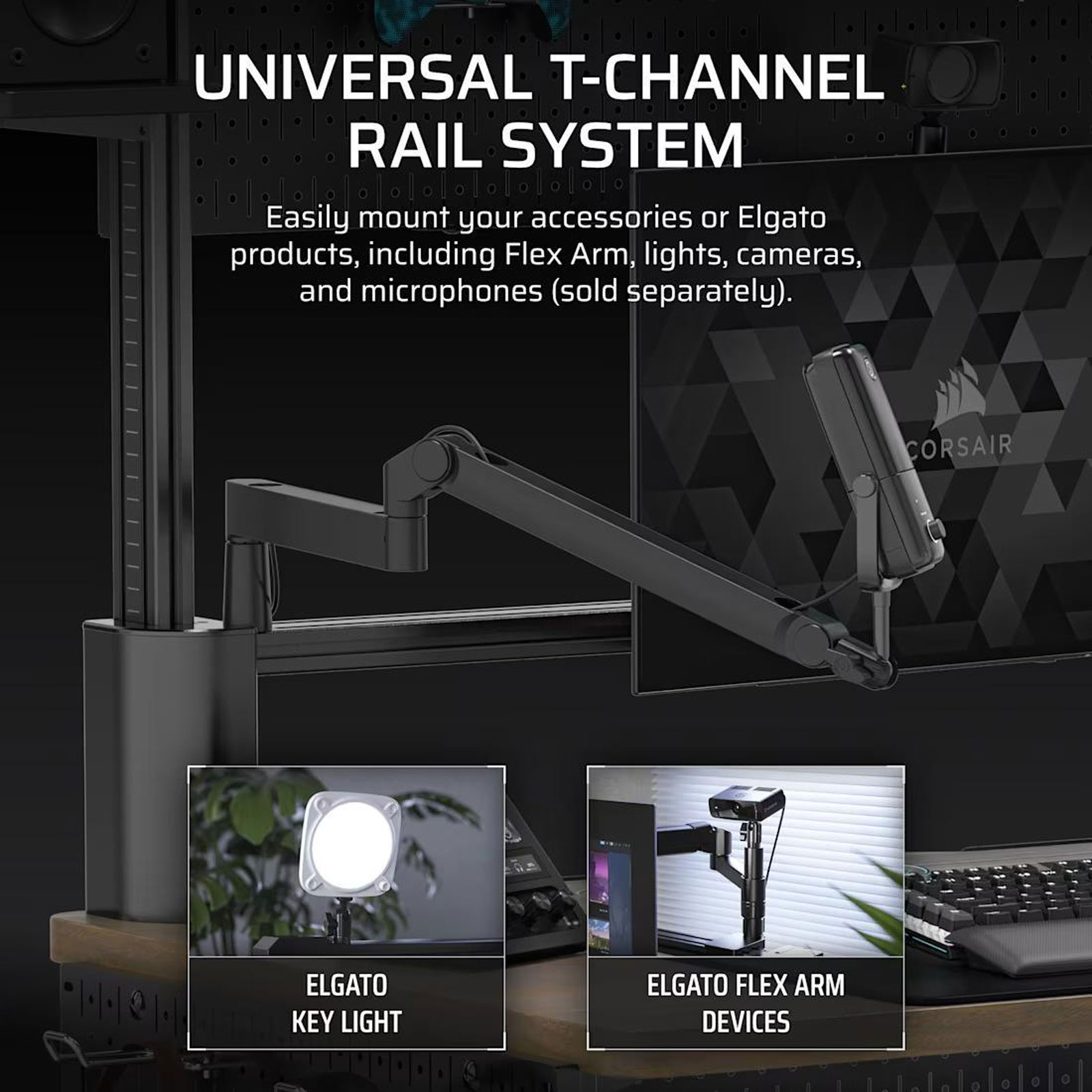 Corsair Platform:4 Elevate-Schreibtisch, Schwarz