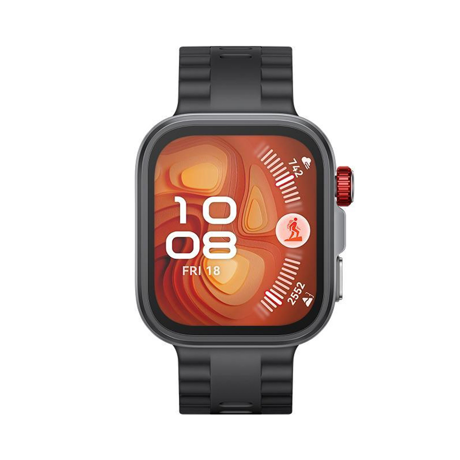 Huawei Watch Fit 4 Pro, schwarzes Gehäuse mit schwarzem Fluorelastomer-Armband