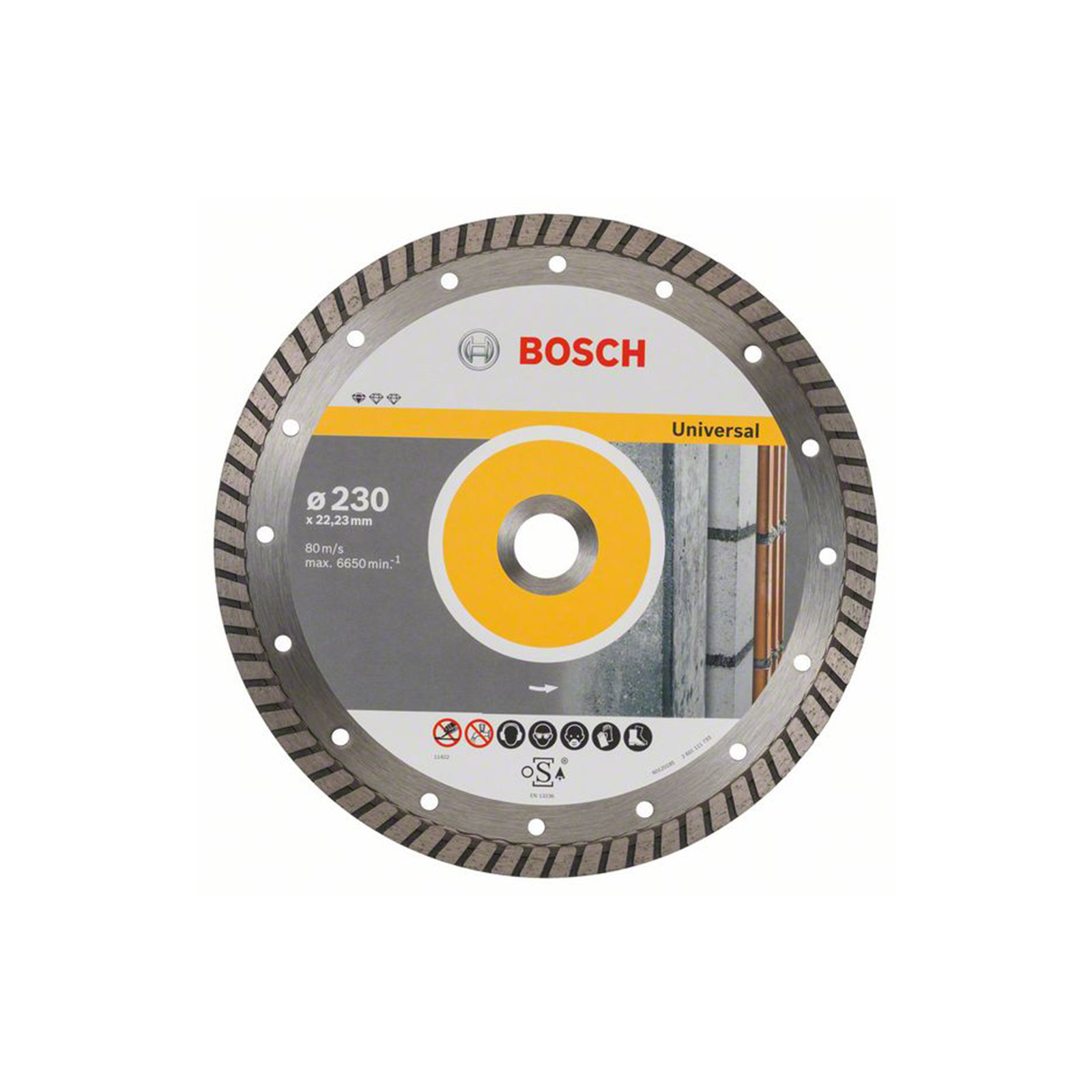 Bosch Professional Diamanttrennscheibe Standard for Universal Turbo, 230x22,23x2,5x10 mm, 1er-Pack