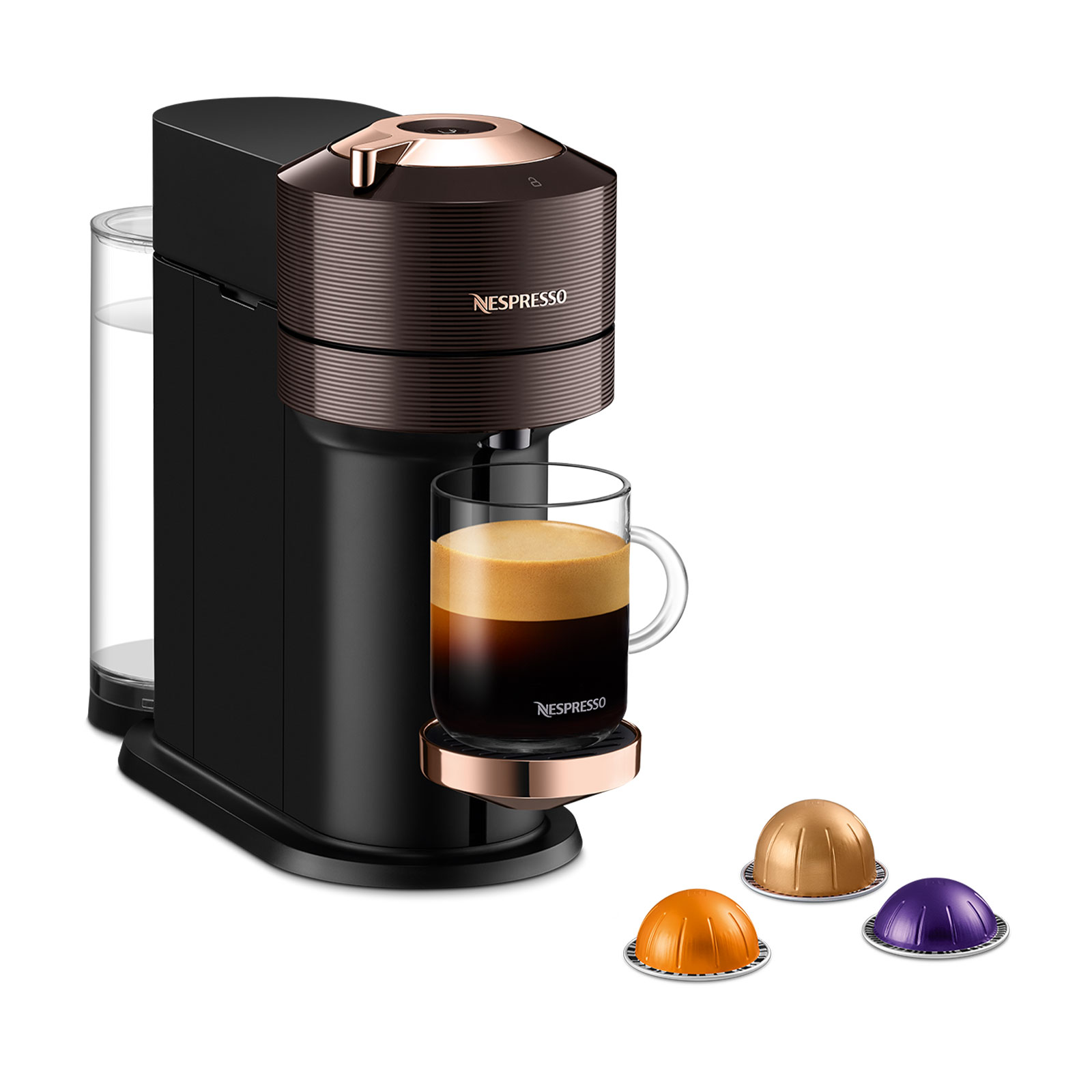 Nespresso Relove Vertuo Next Premium Rich Brown Kapselmaschine inkl. Aeroccino 3 Milchaufschäumer