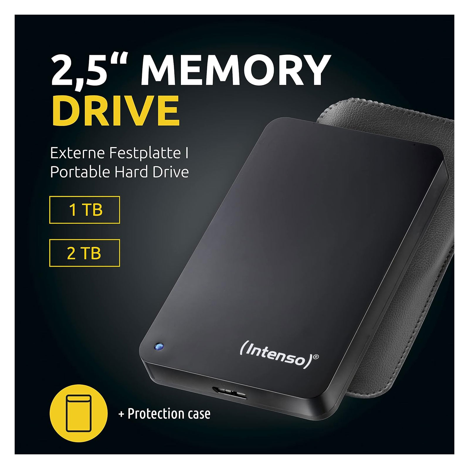 INTENSO Memory Drive 2,5" USB3.0 1TB Schwarz inkl. Tasche