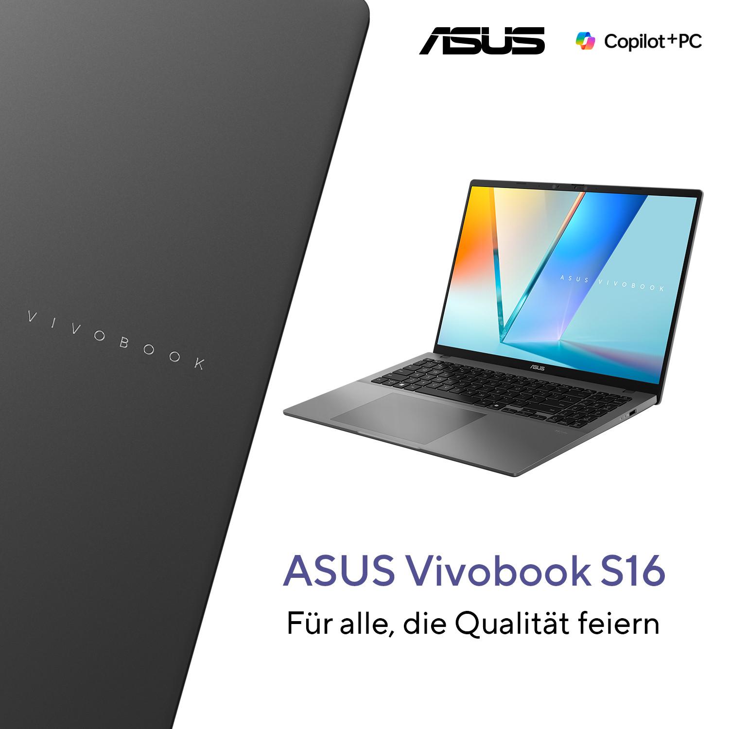 ASUS Vivobook S 16, Silber, 16 Zoll Notebook