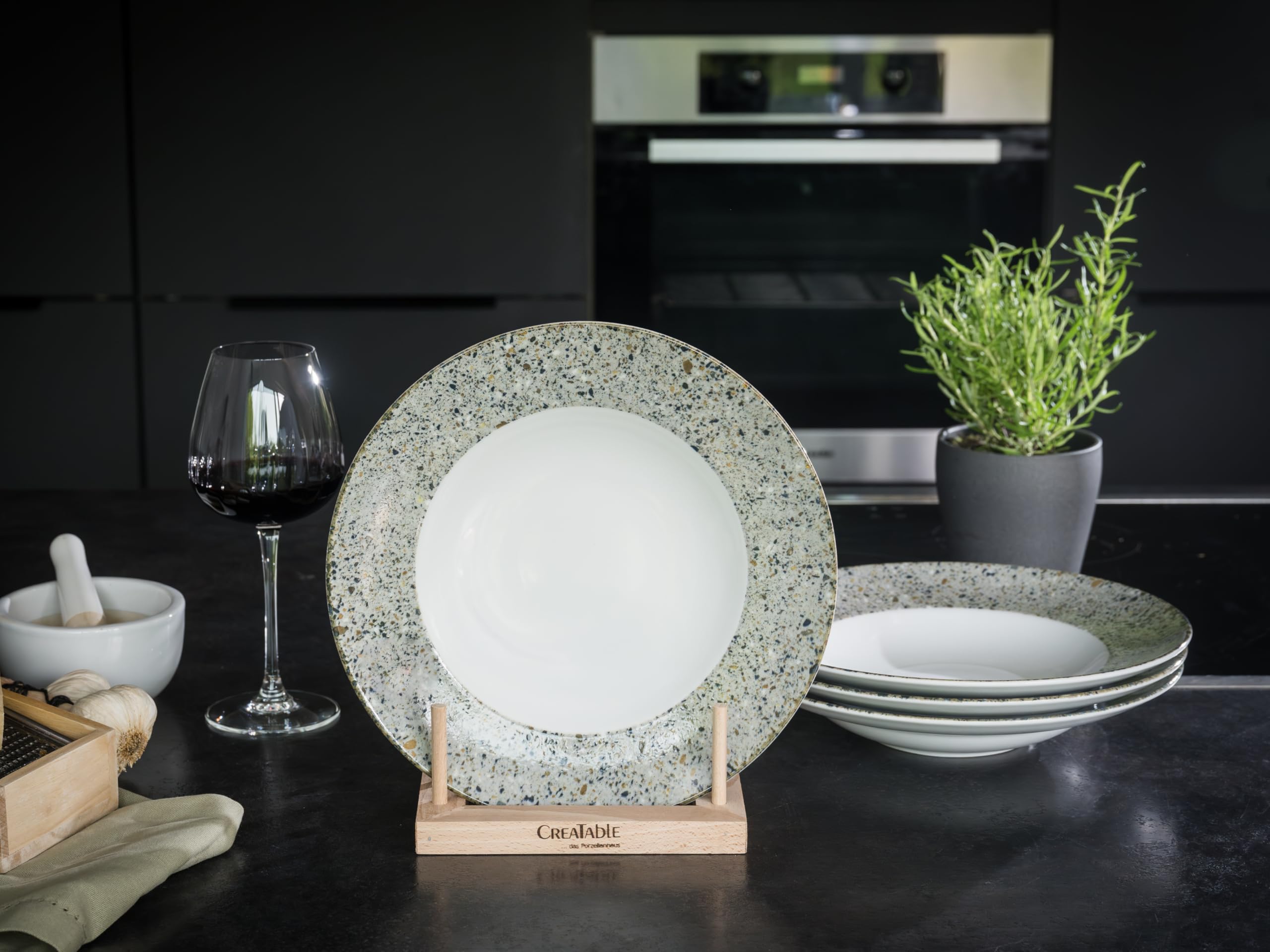 Creatable, 24708, Serie Stone Collection Genua, 4-teiliges Geschirrset