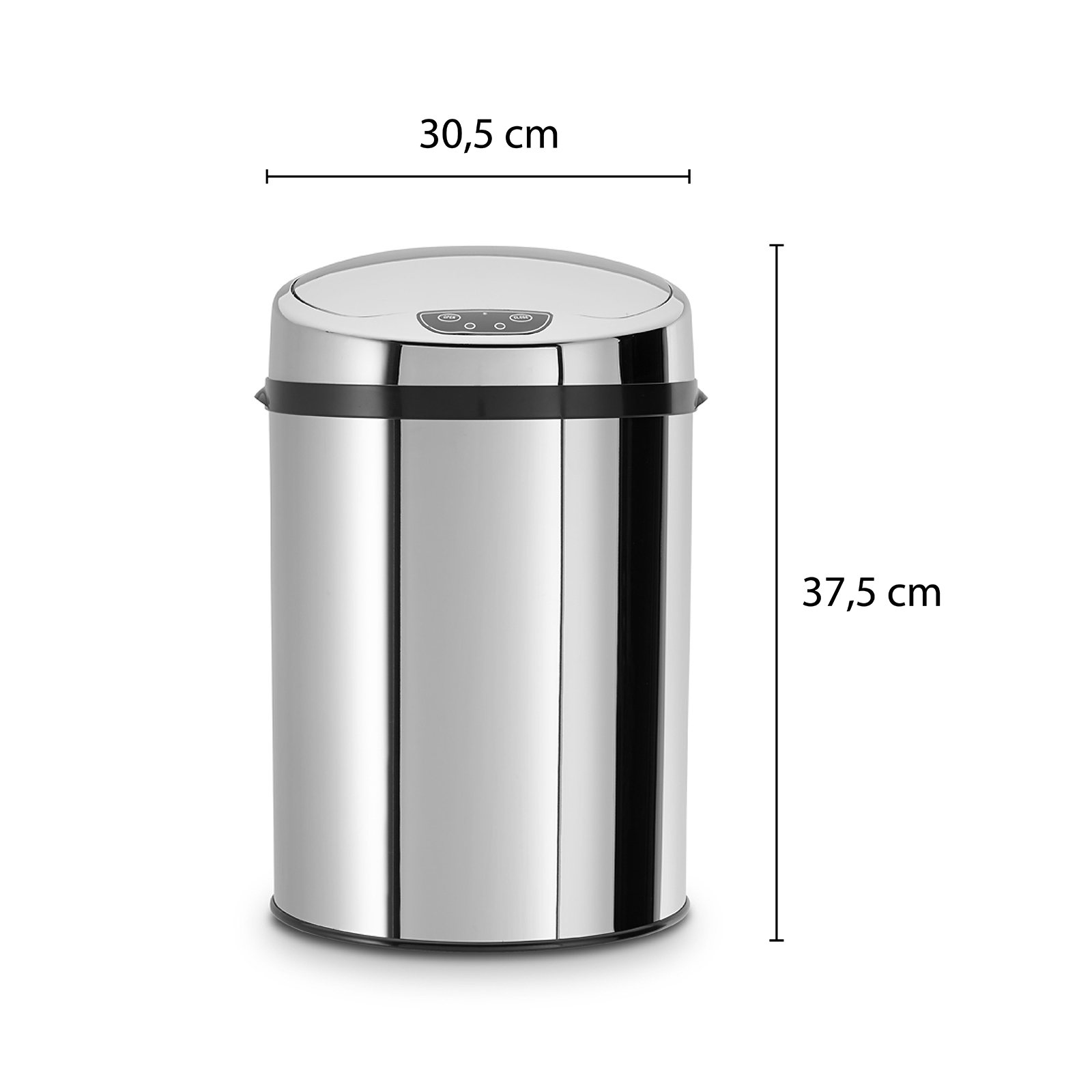 Echtwerk Büro/-Badabfalleimer mit Sensor 9L - Inox 