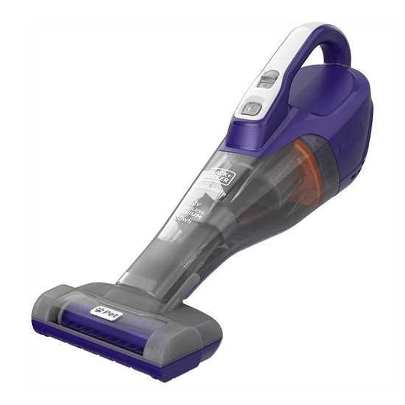 Black + Decker DVB315JP 12V Dustbuster Akkustaubsauger Tierhaar Violett/Titanium