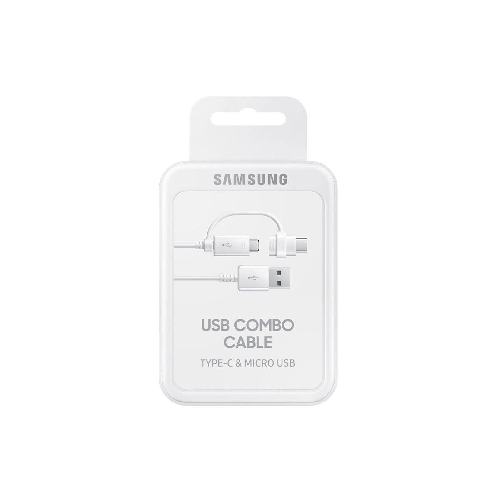 Samsung Datenkabel Micro-USB zu USB-A inkl USB-C Adapter, Weiß