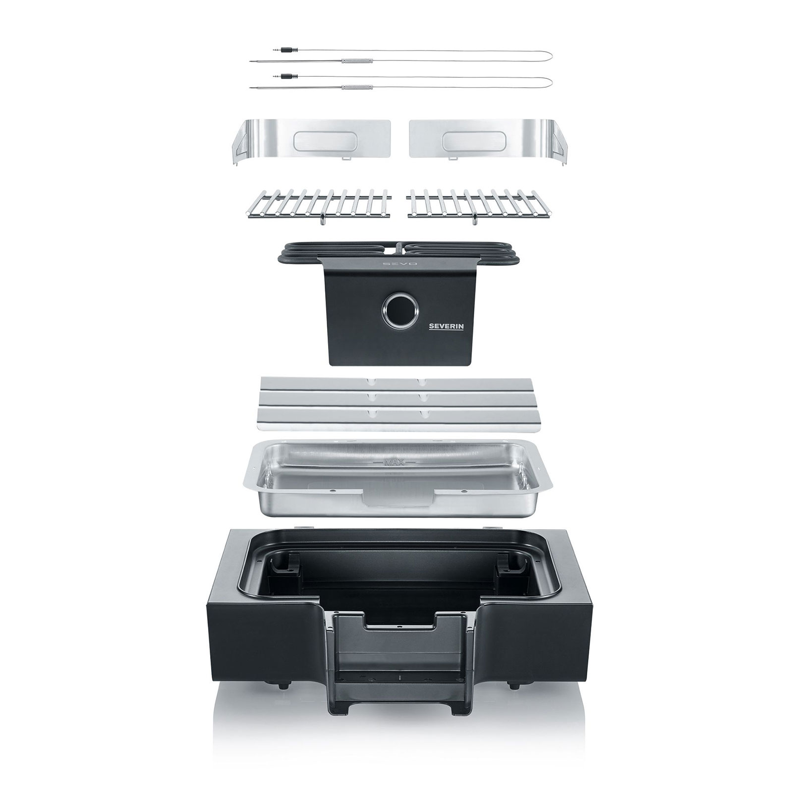 Severin PG 8107 Sevo GTS Standgrill schwarz / silber