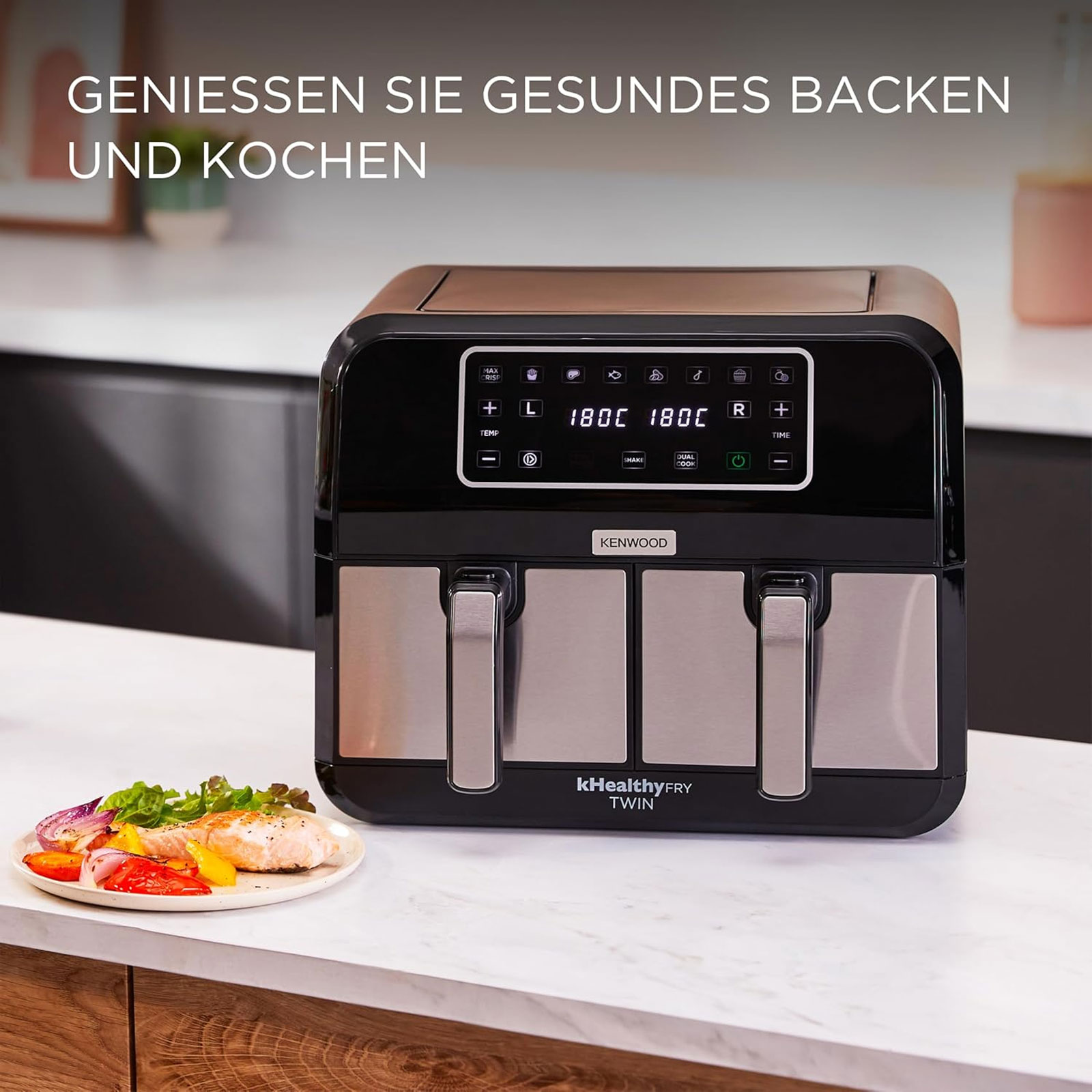 KENWOOD HFM20.000MB kHealthy Doppel-Heißluftfritteuse