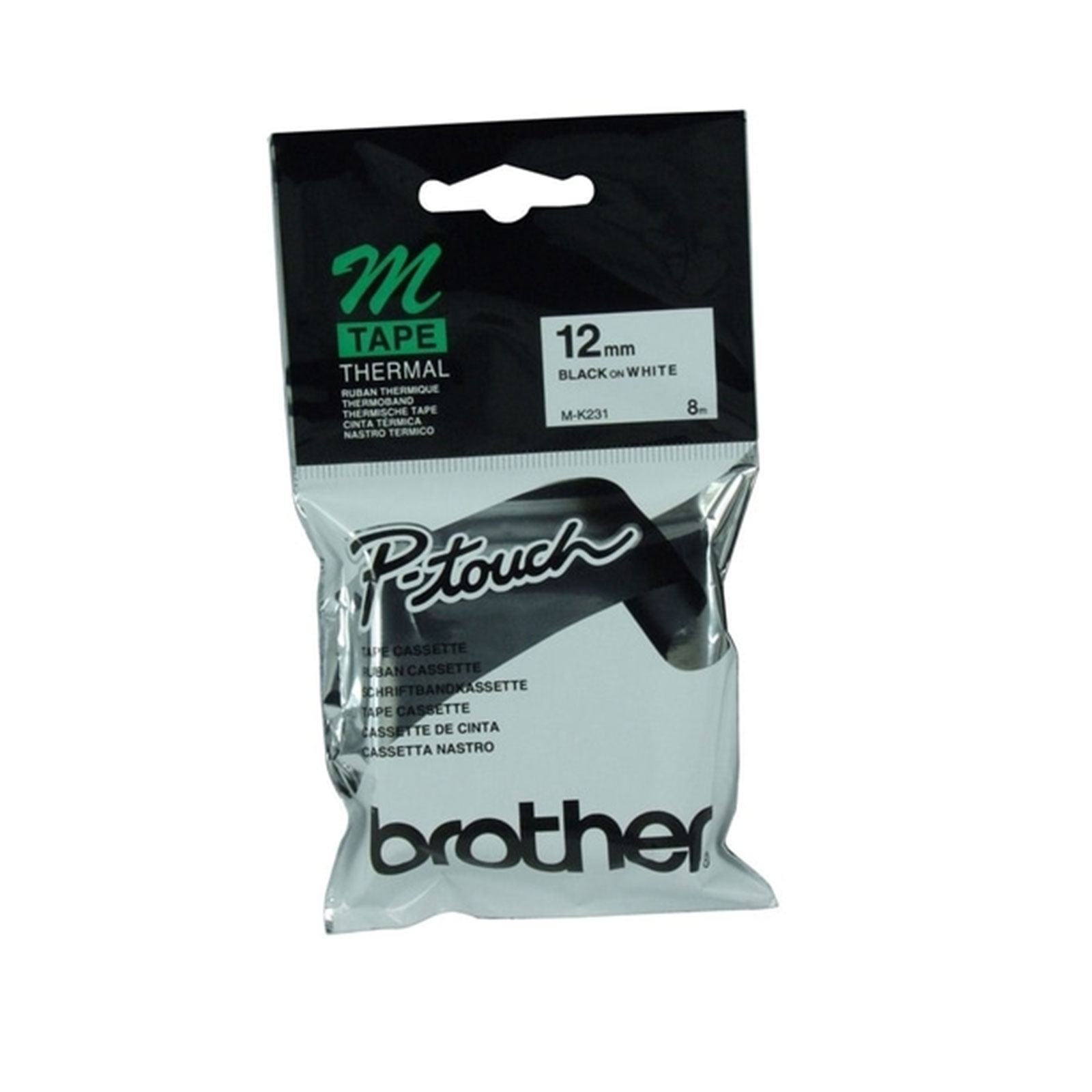 Brother M-K231 Schriftband – schwarz auf weiß