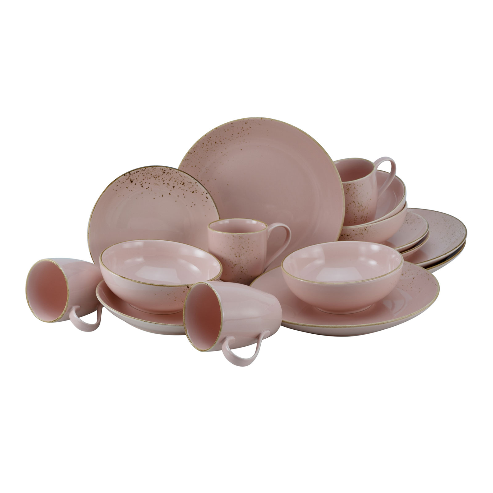 CreaTable, 23103, Serie Nature Collection Rosé, Geschirrset, Kombiservice 16 teilig
