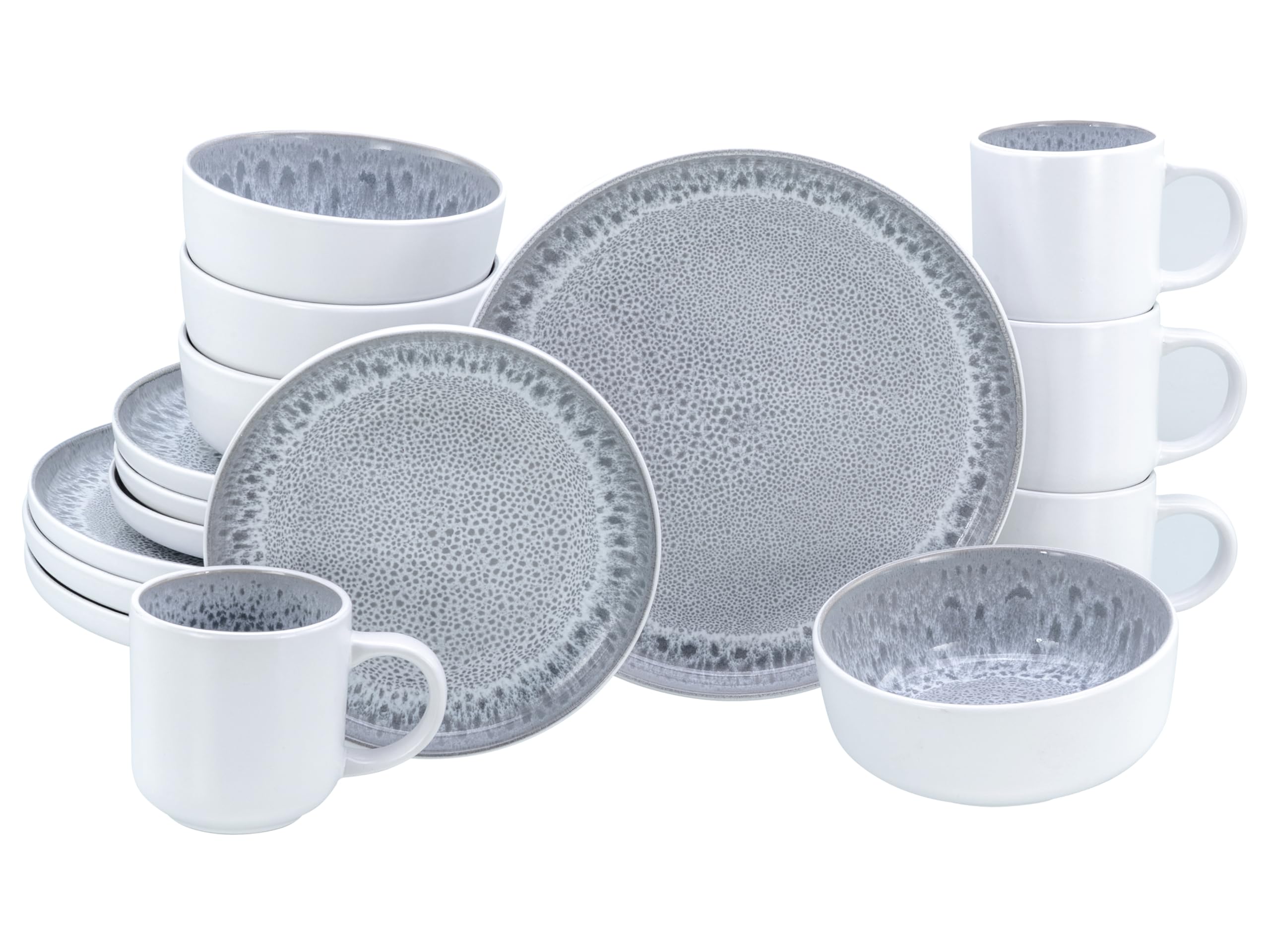 CreaTable 24888 Kombiservice Serie Nordic Fjord Stone 16-tlg. 4 Personen