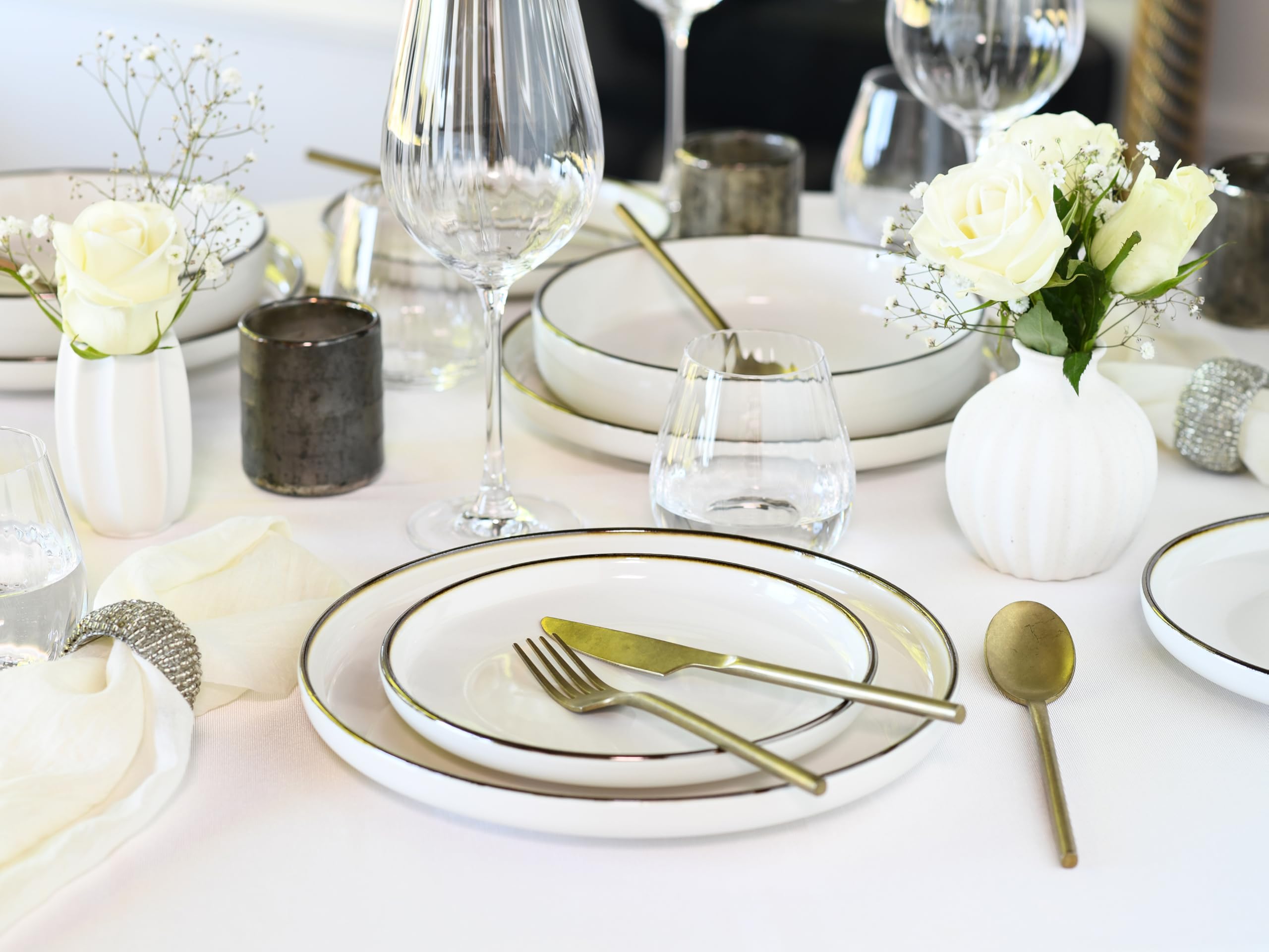 CreaTable 24790 Kombiservice Serie Nordic Festive Creme 10-tlg. 2 Personen