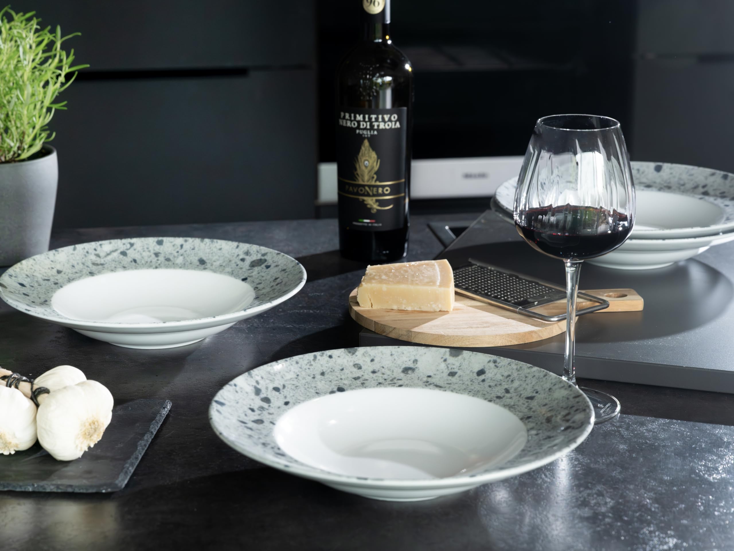 Creatable, 24722, Serie Stone Collection Florenz, 4-teiliges Geschirrset