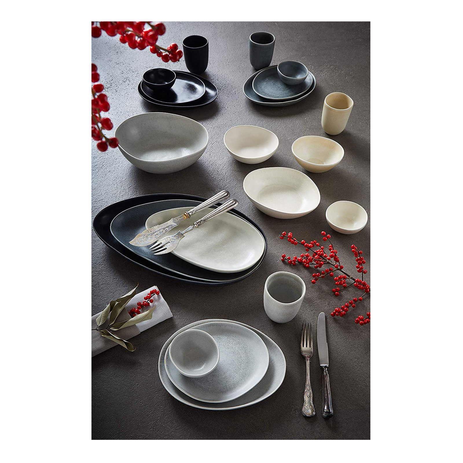 CreaTable 22732 Serie PIETRA Geschirrset Becherset 6 teilig