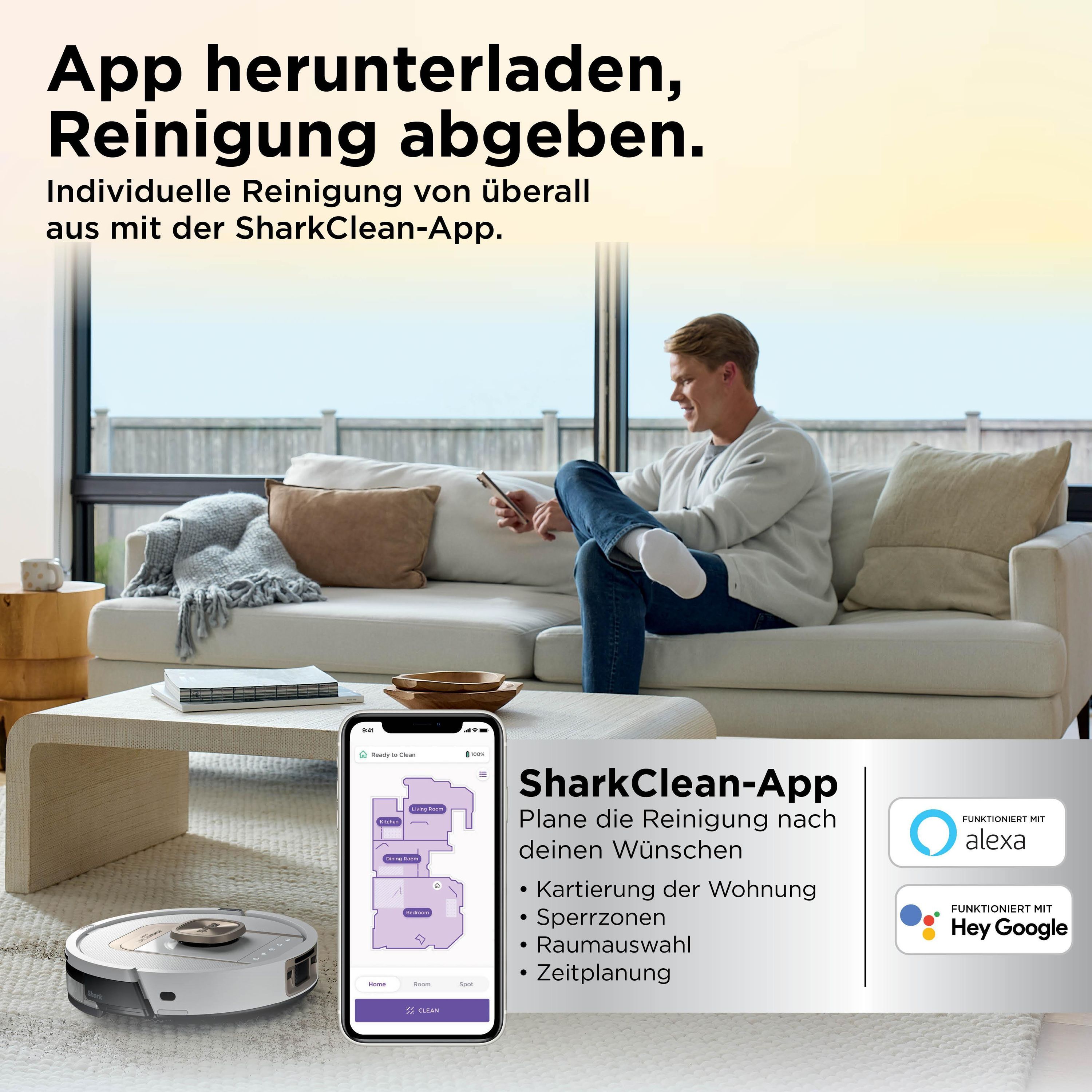 Shark RV2910XEEUWH ThermaCharged PowerDetect Saugroboter mit Wischfunktion