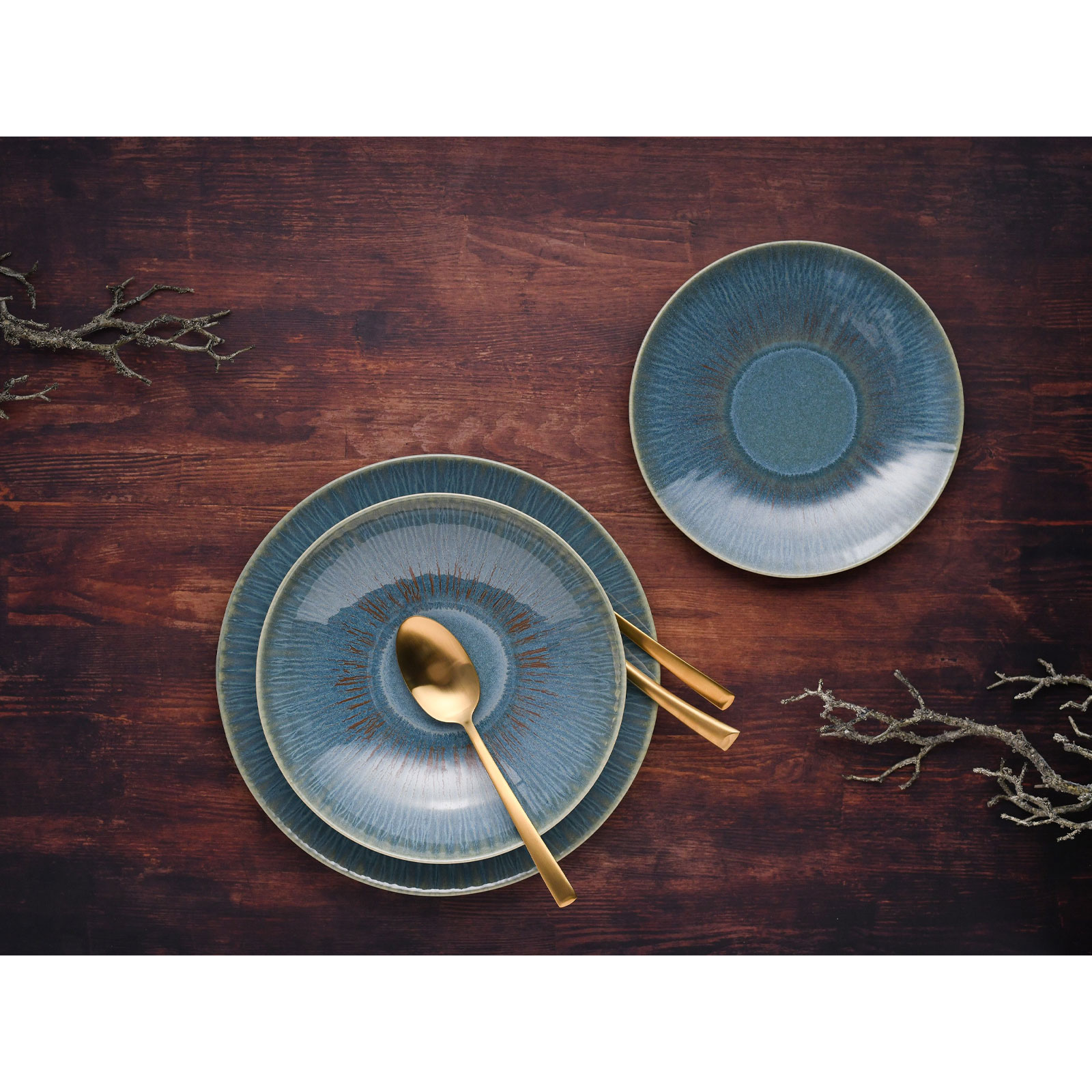 CreaTable, 10688, Serie Sea Breeze Green, Geschirrset, Teller Set 18 teilig