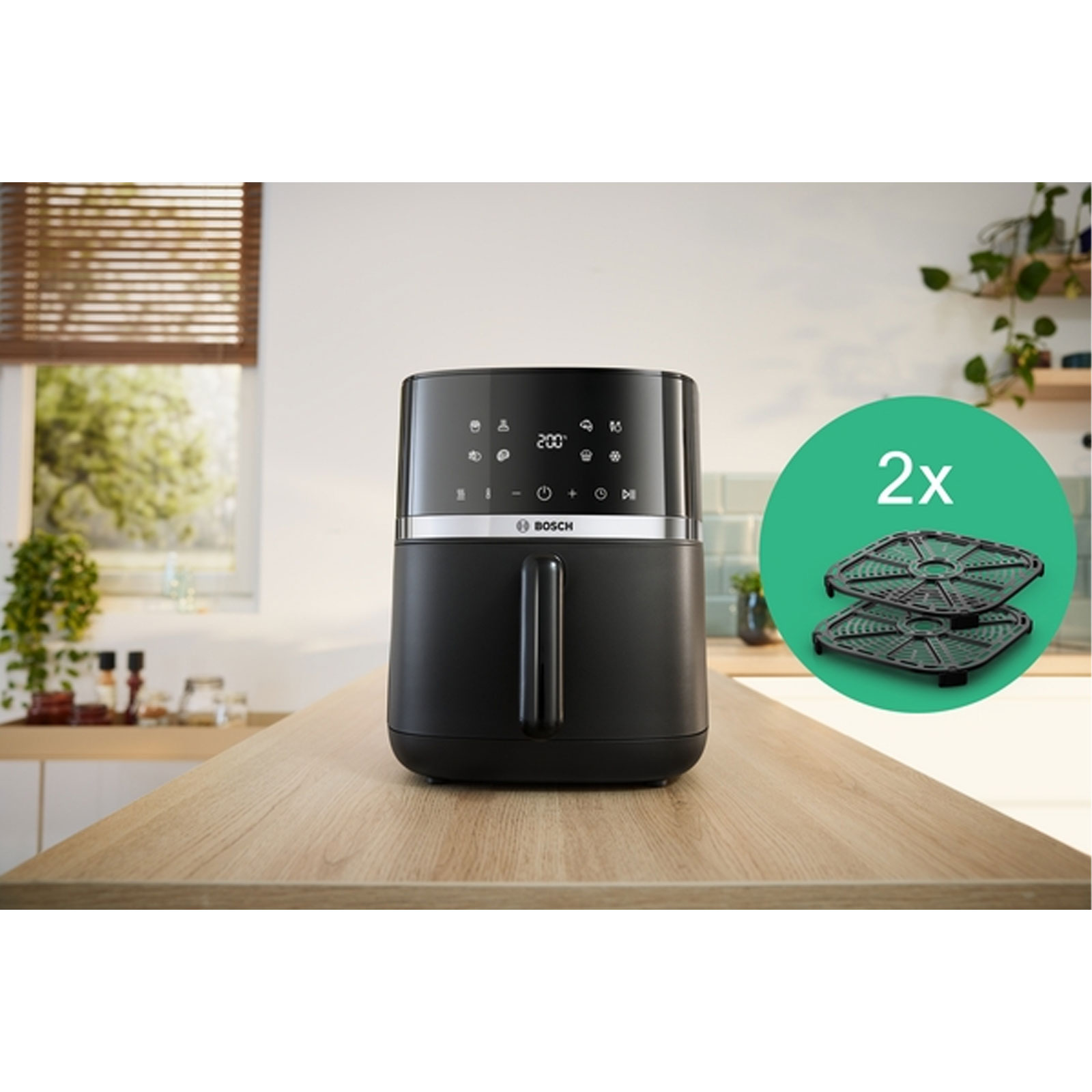 Bosch MAFS2462B Serie 4 Heißluftfritteuse, Schwarz