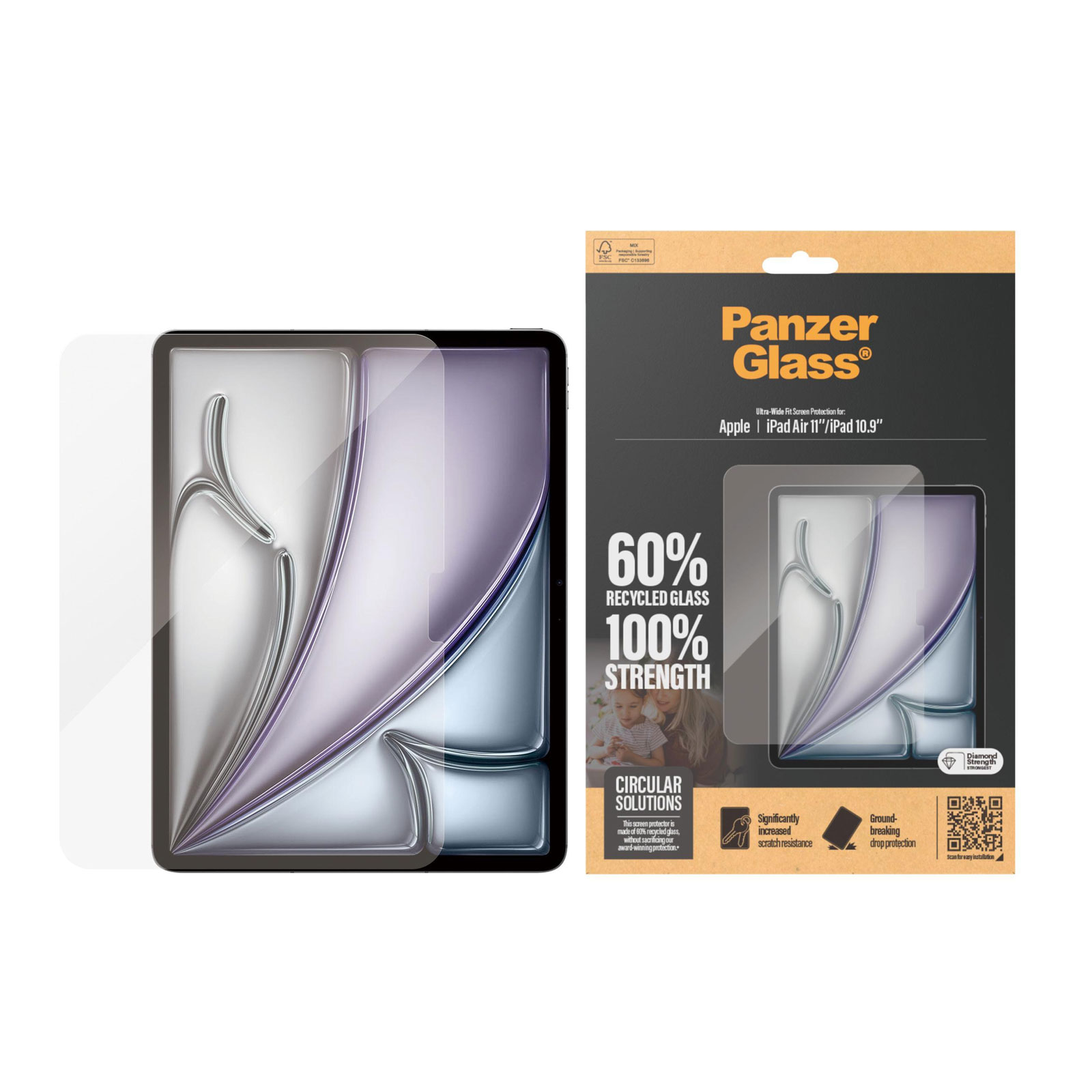 PanzerGlass Displayschutz iPad Air 11" 2024 | iPad 10.9" | Ultra-Wide Fit