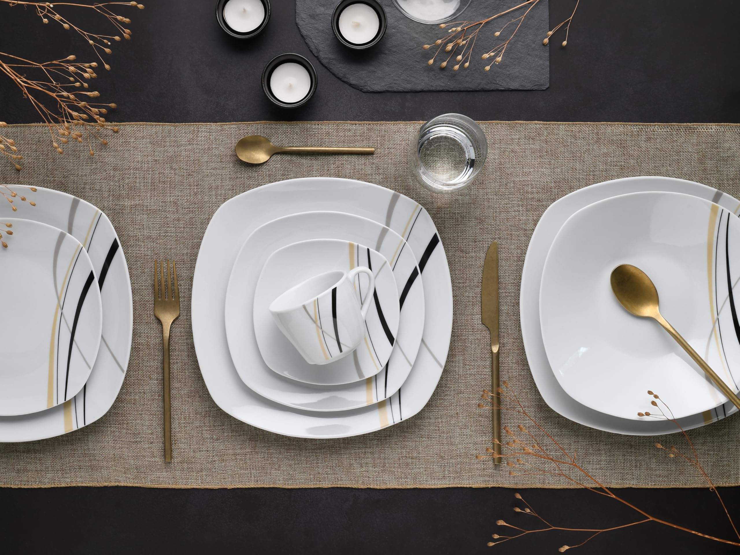 CreaTable 24030 Kombiservice Serie Square City Line 30-tlg.  6 Personen