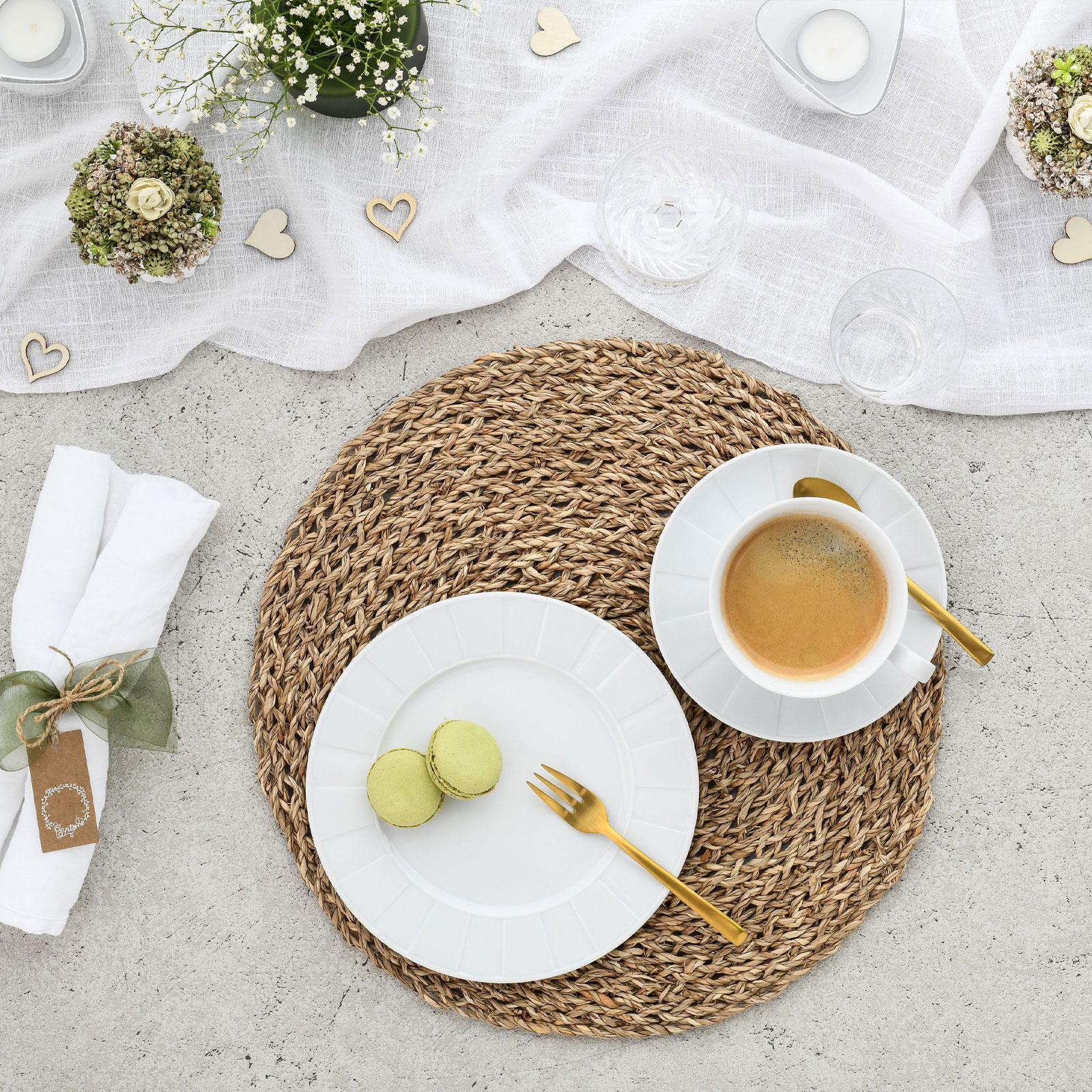 CreaTable Barcelona 17607 Kaffeeservice aus Porzellan, 18-teilig