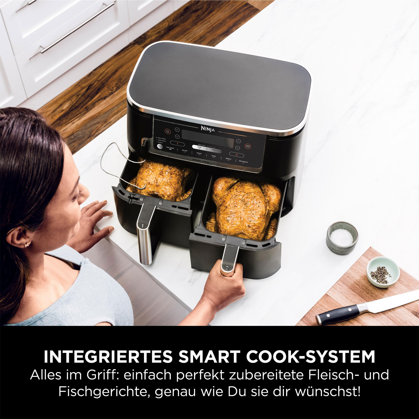 Ninja AF451EU Foodi MAX Dual Doppel-Heißluftfritteuse Ninja AF451EU Foodi MAX Dual Doppel-Heißluftfritteuse