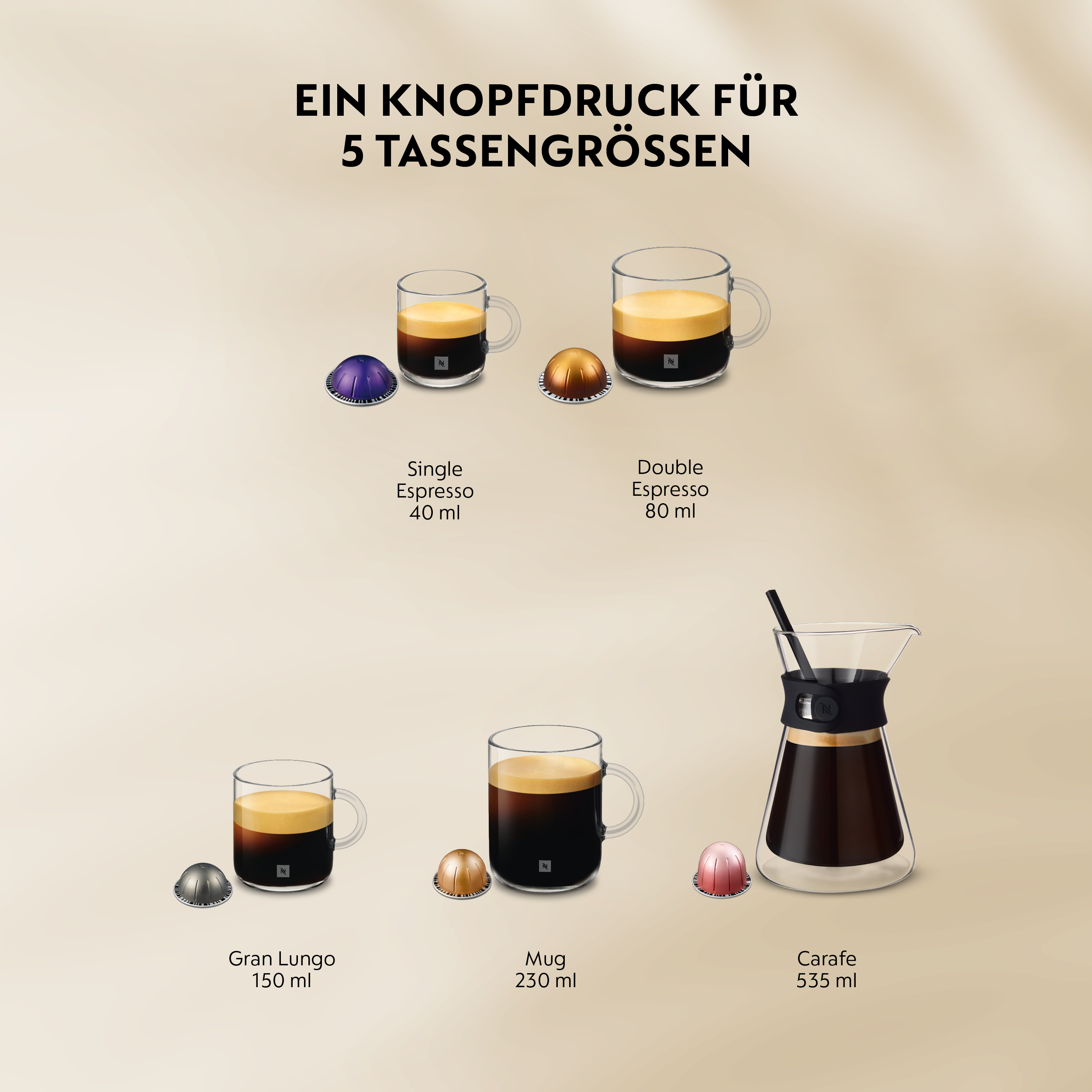 Nespresso Krups VERTUO Up Kaffeekapselmaschine Kapselmaschine Ink Black, XN9408