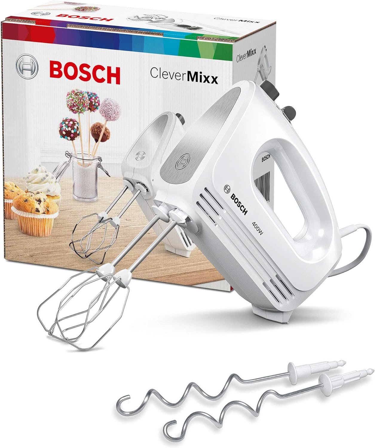 Bosch MFQ24200 CleverMixx Handrührer 400 Watt weiß/silber 4 Stufen