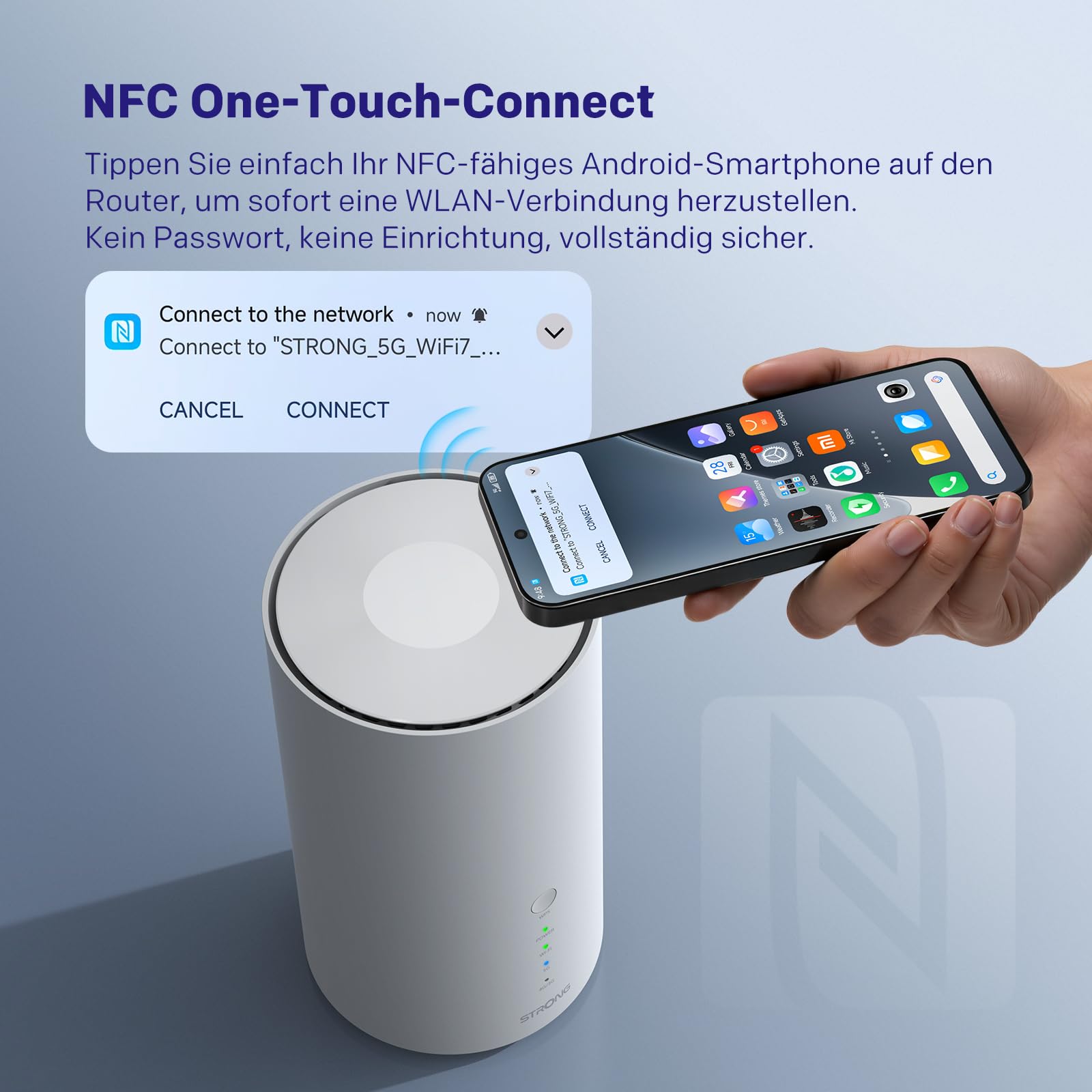 STRONG 5G WLAN Router SIM-Karte, Wi-Fi 7 BE7200 mit Qualcomm Dragonwing 5G Modem