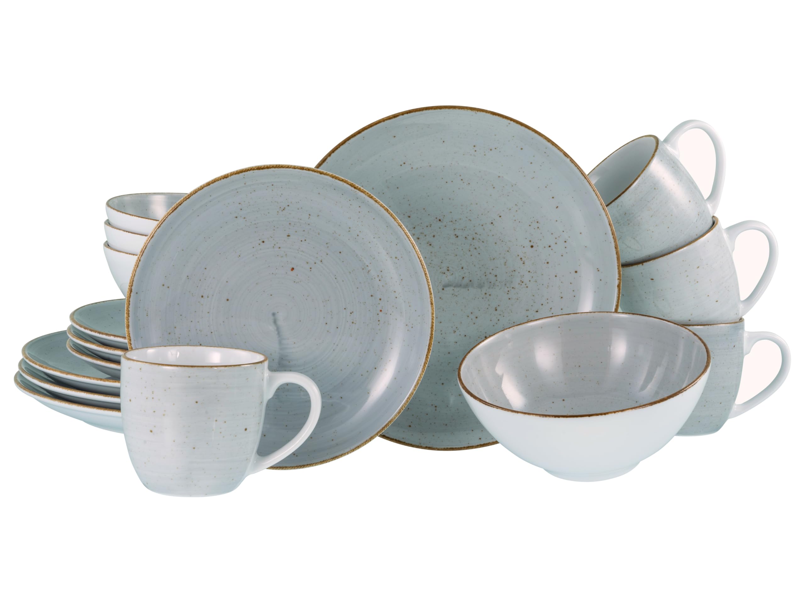 Creatable, 24538, Serie Vintage Nature Stein, 16-tlg Geschirrset für 4 Personen