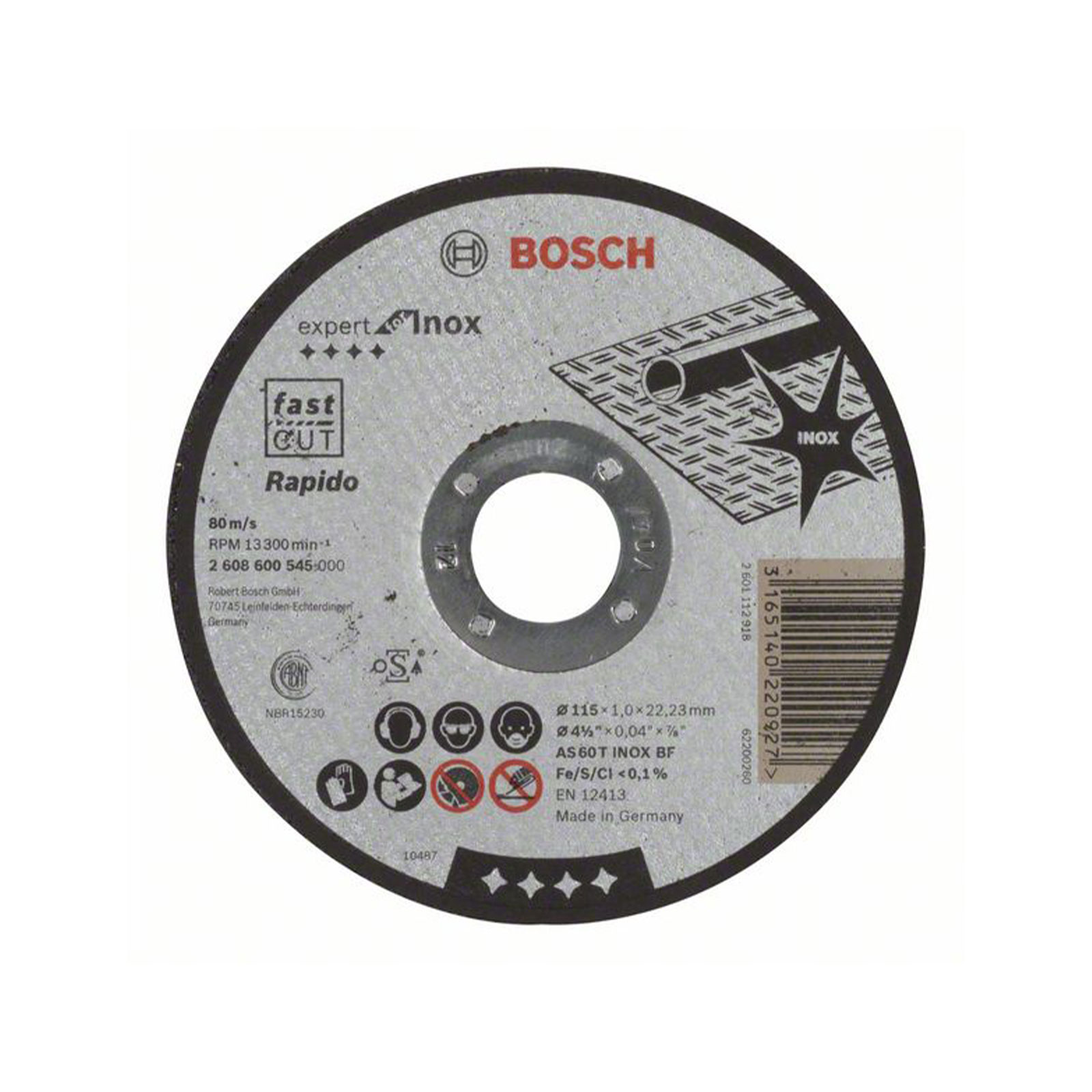 Bosch Professional Trennscheibe Rapido 1,0x115mm INOX gerade