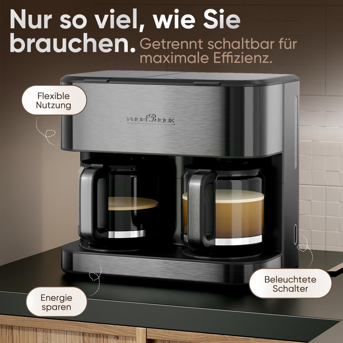 ProfiCook® Doppel Kaffeemaschine | 3,6L | bis zu 32 Tassen