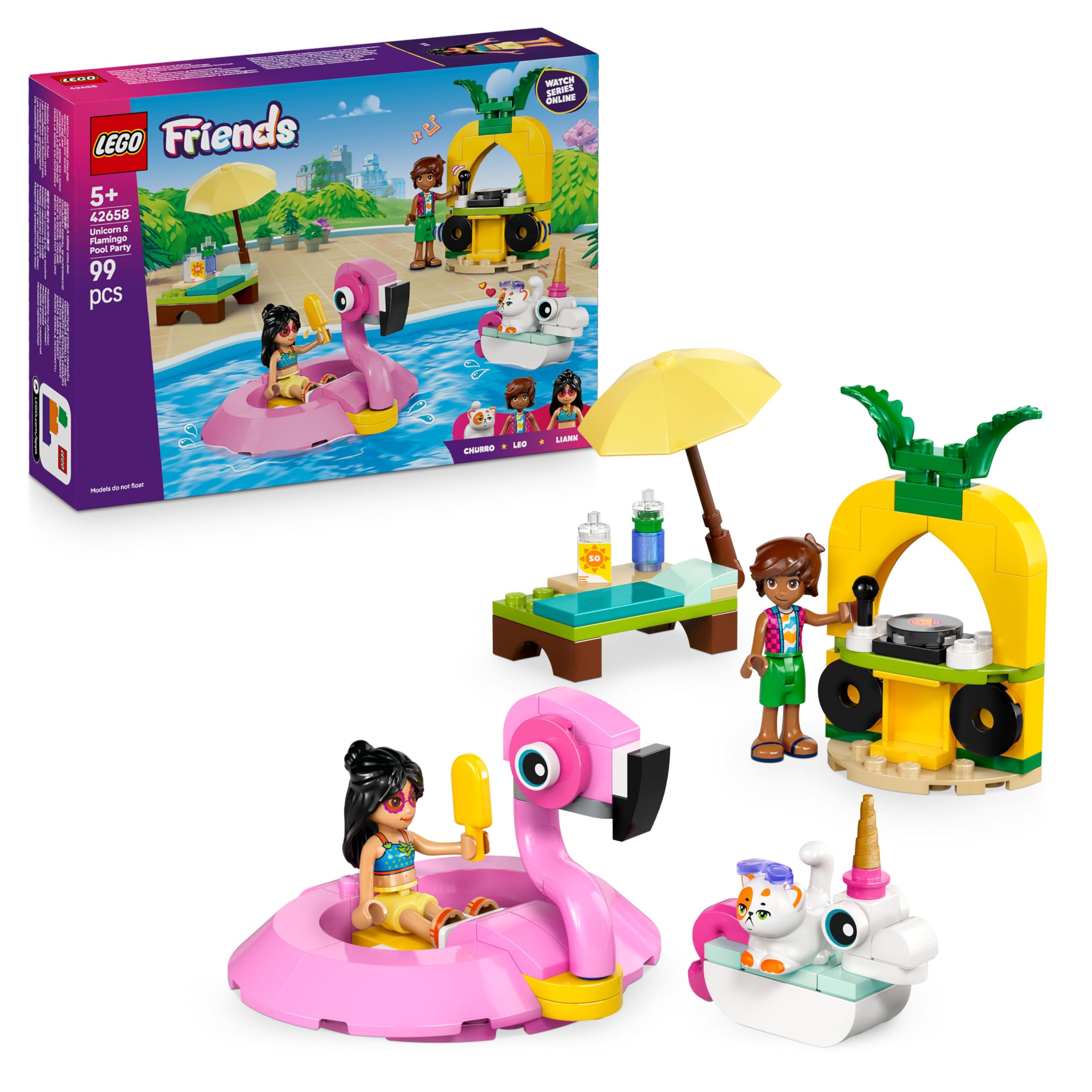 LEGO Friends Poolparty mit Einhorn und Flamingo 42658
